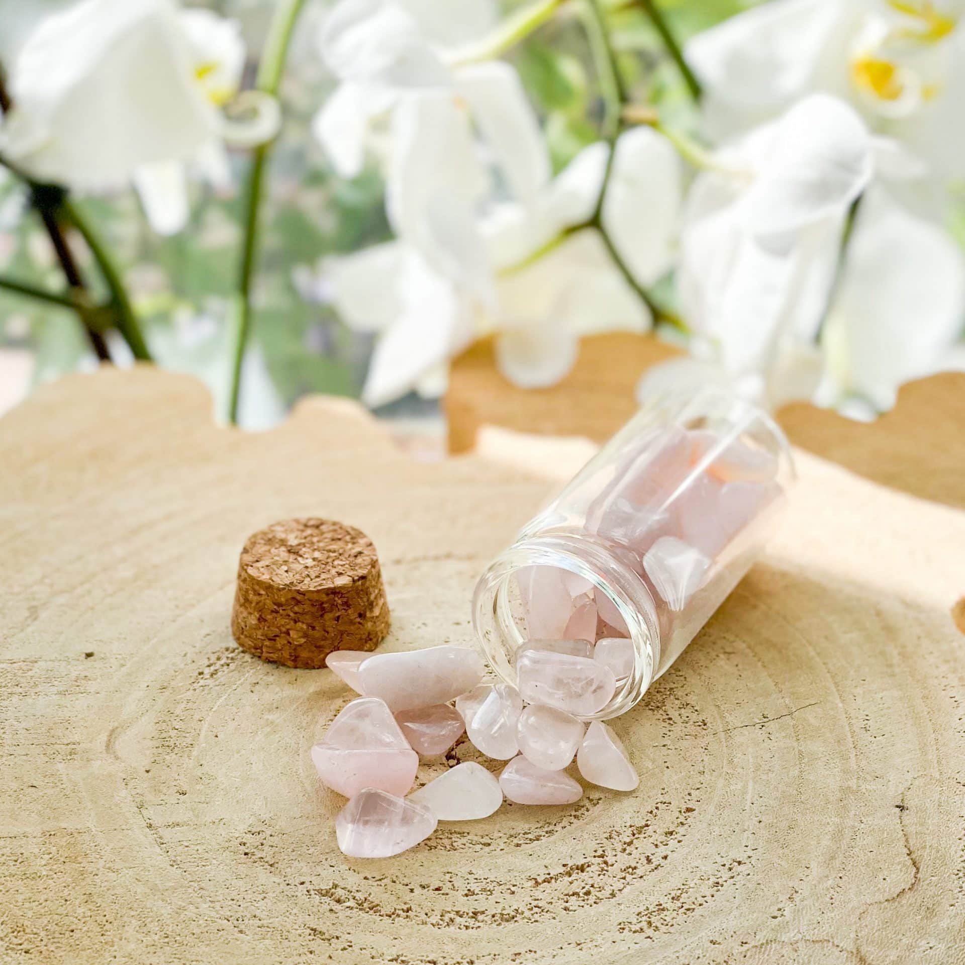 Fiole en quartz rose
