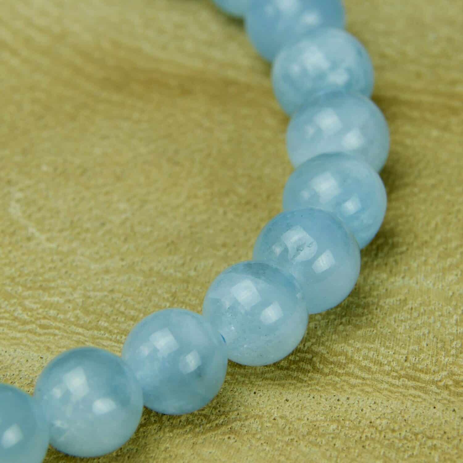 Bracelet boules Aigue-Marine