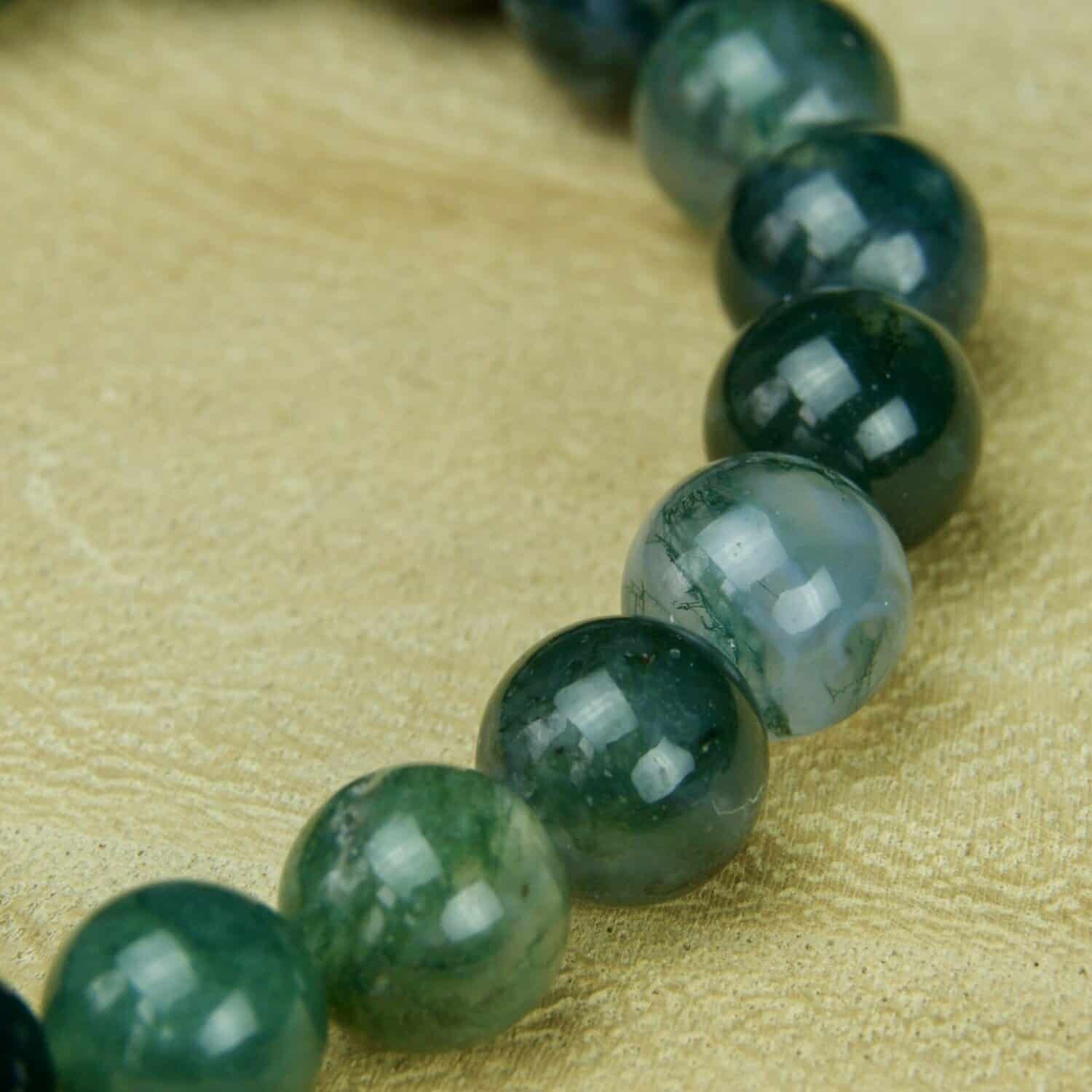 Bracelet boules Agate Mousse
