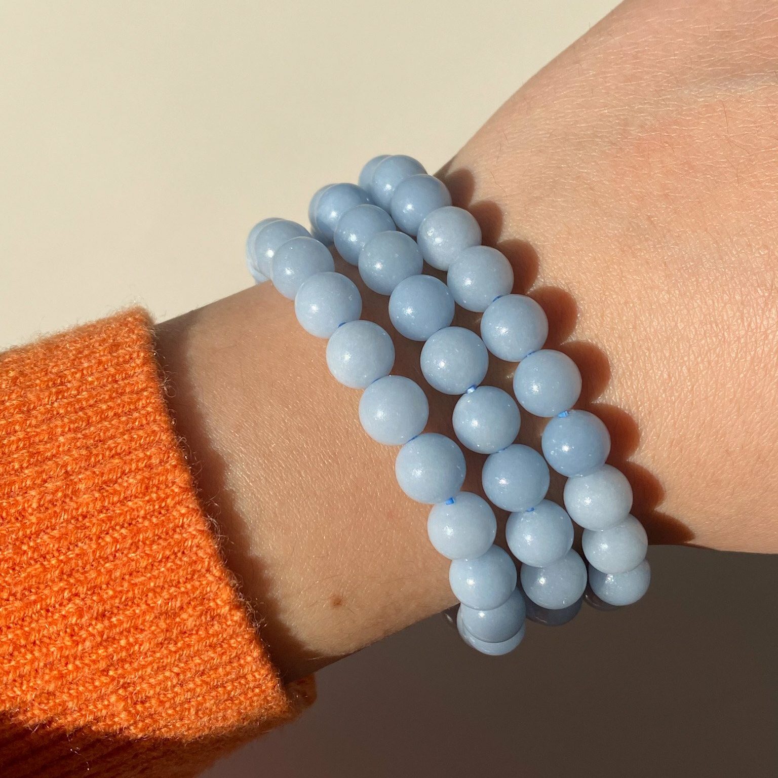 Bracelet boules Angélite