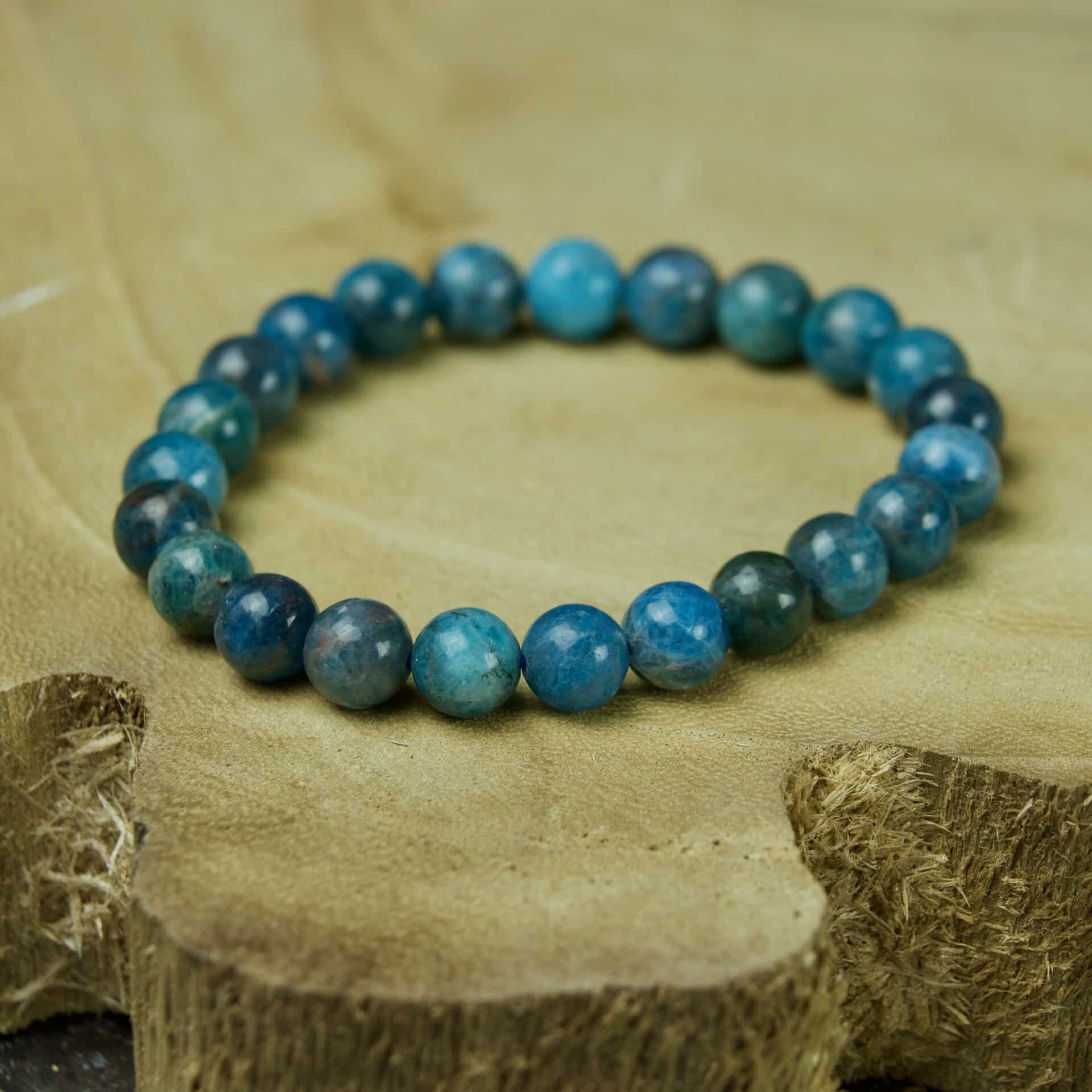 Bracelet boules Apatite bleue