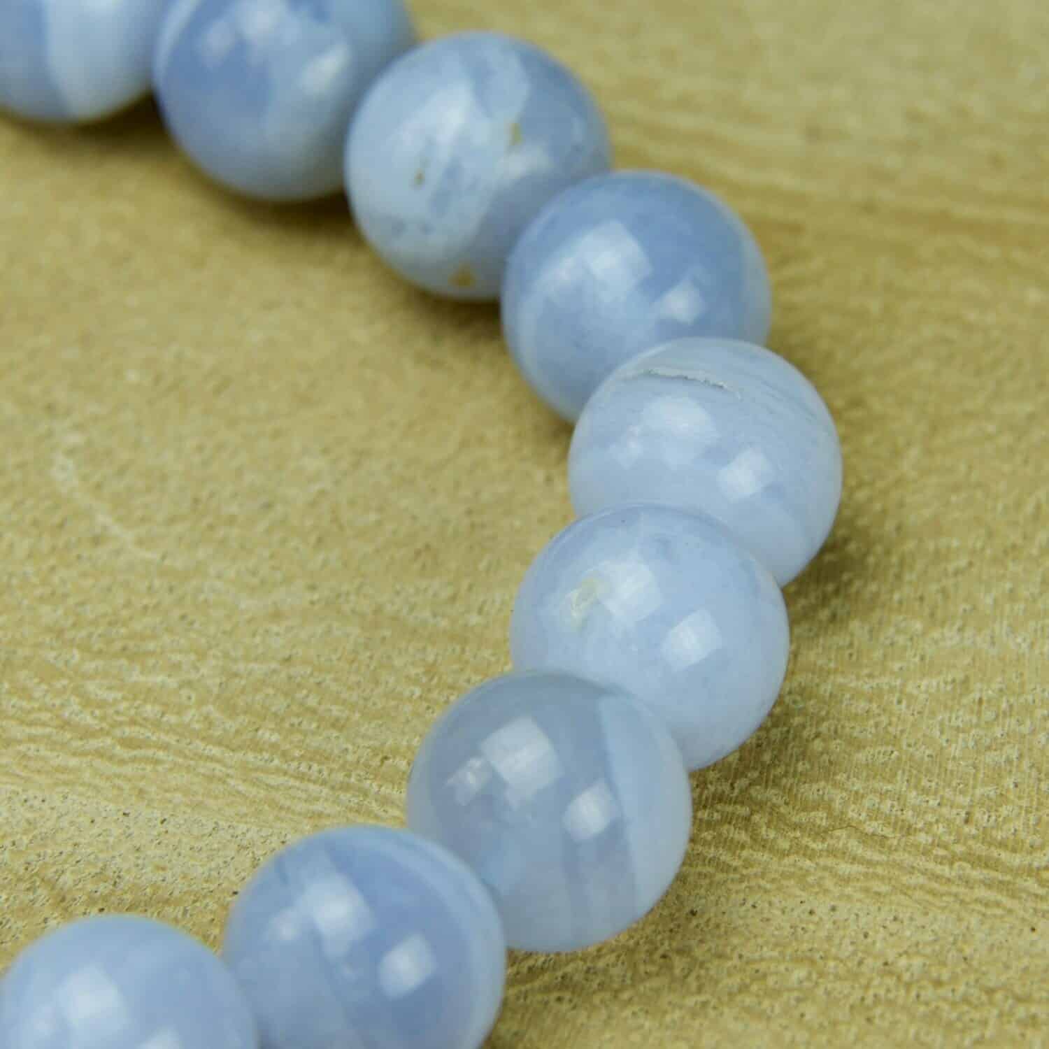 Bracelet Sphères Calcédoine Bleue AA