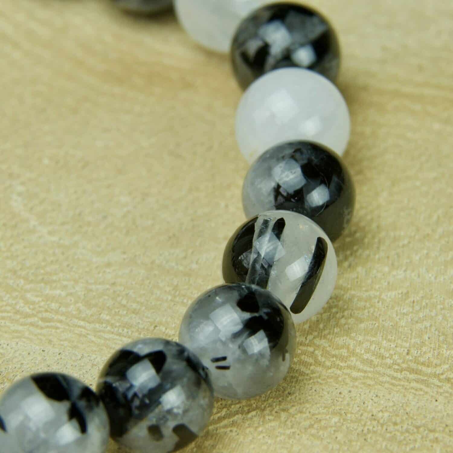 Bracelet Sphères Quartz Tourmaline