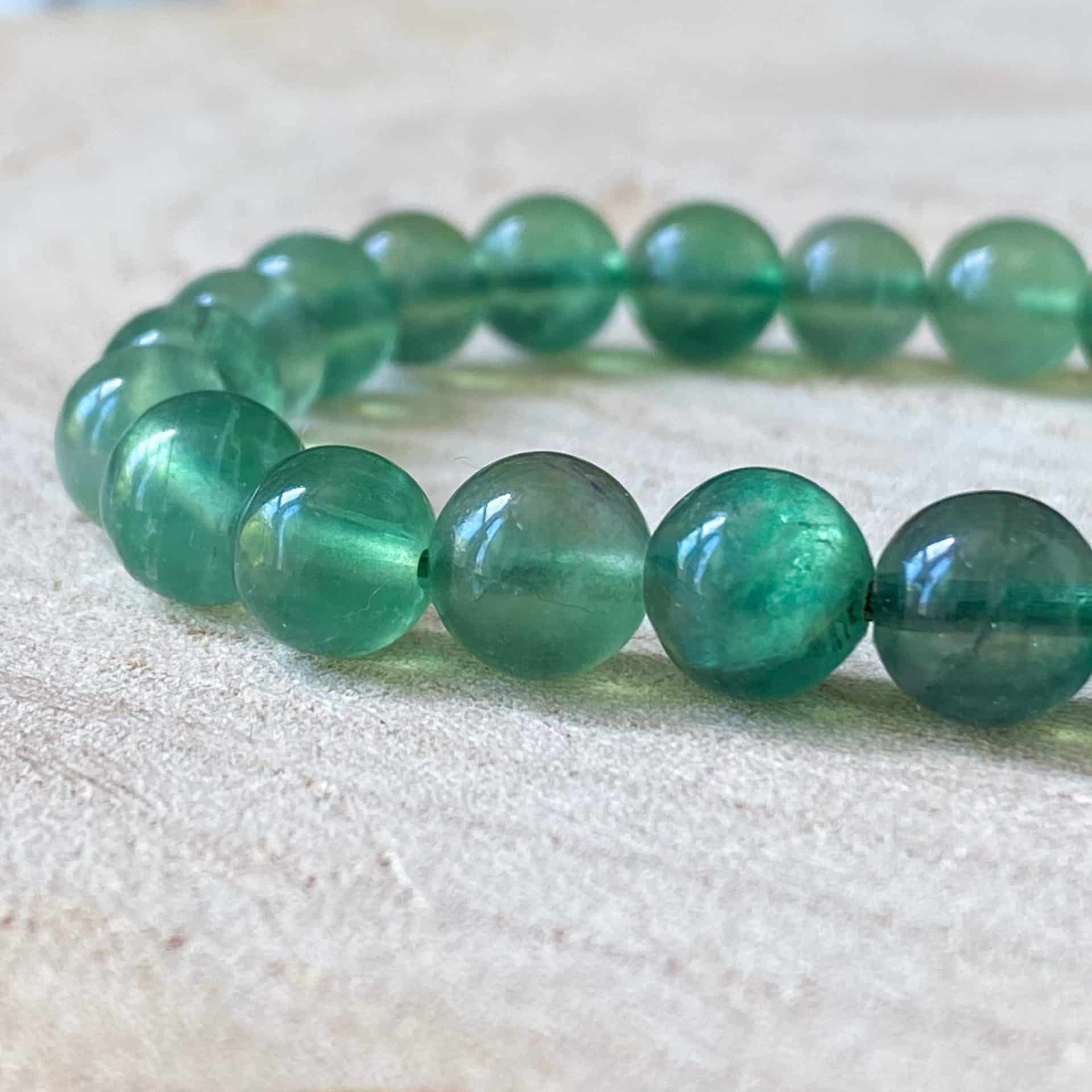 Bracelet Sphères Fluorite verte AA