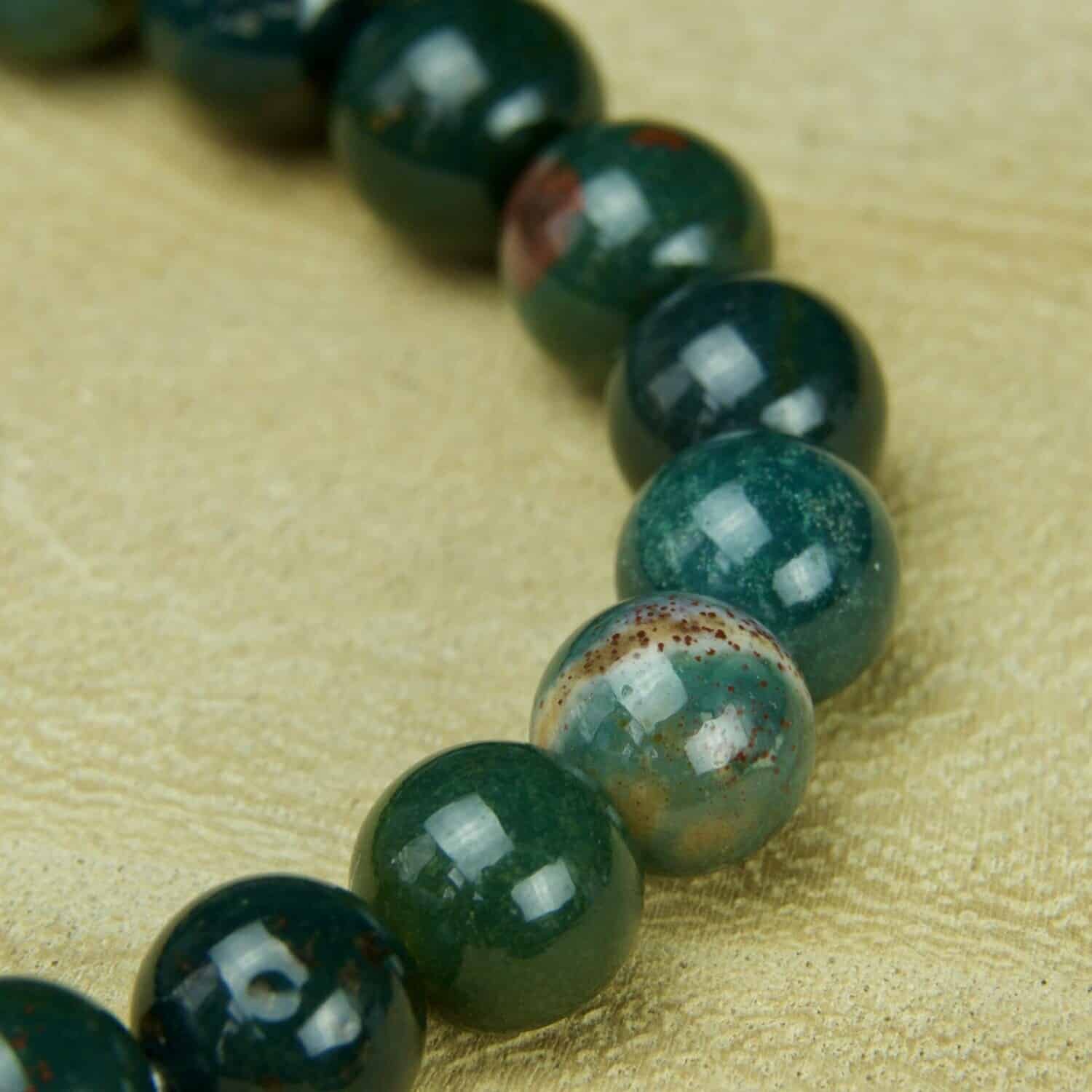 Bracelet Sphères Jaspe Héliotrope