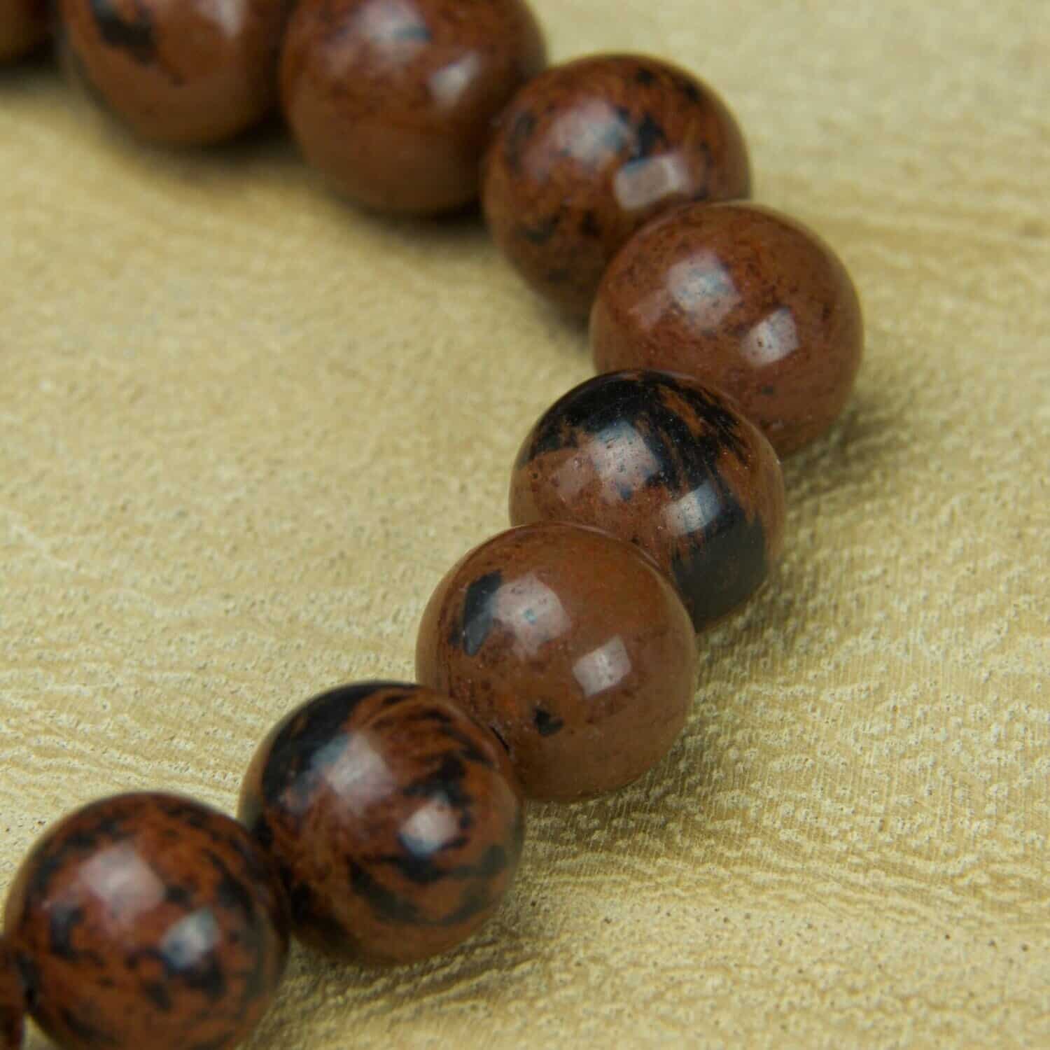 Bracelet Sphères Obsidienne Acajou