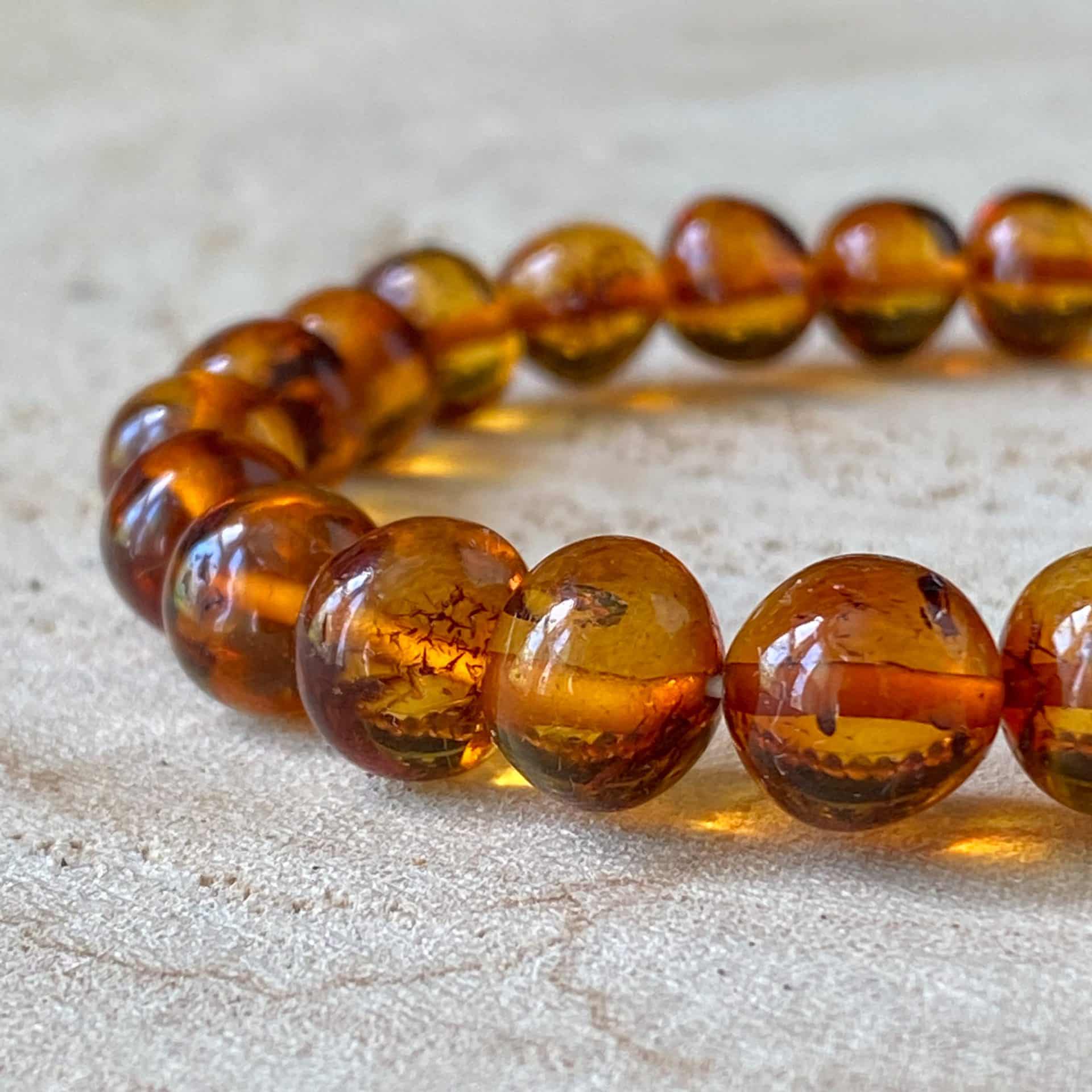 Bracelet Sphères Ambre Cognac