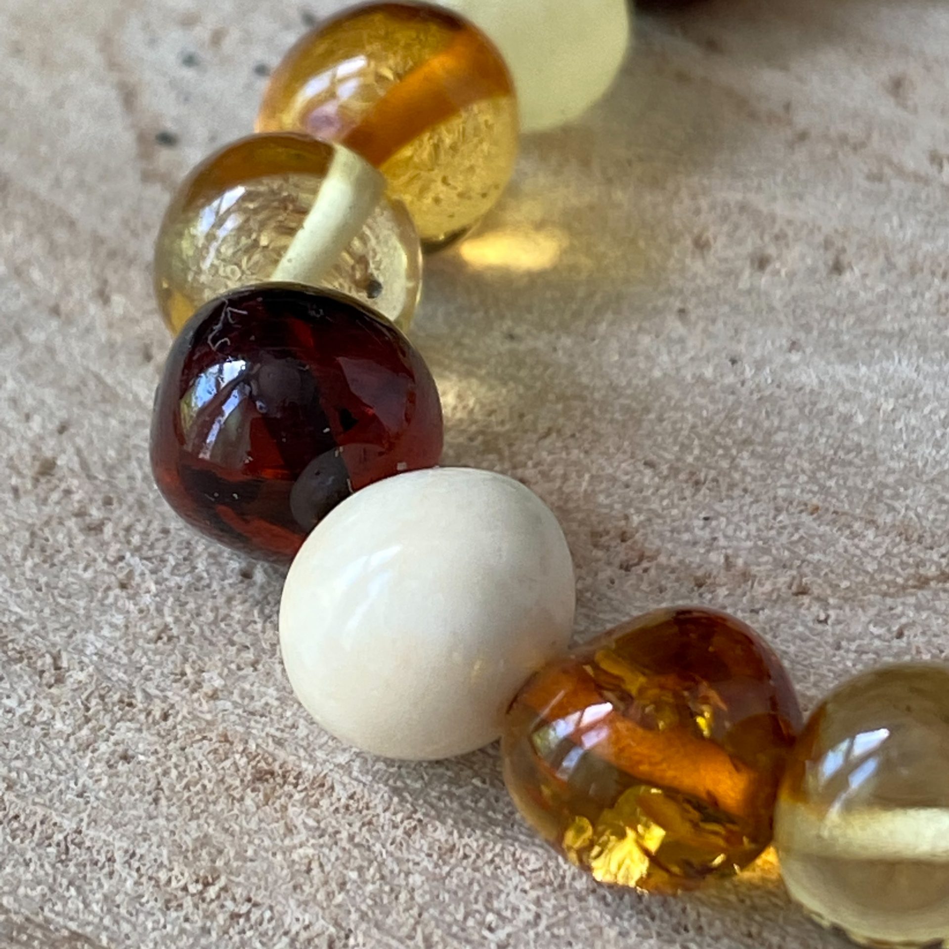 Bracelet boules Ambre Multicolore