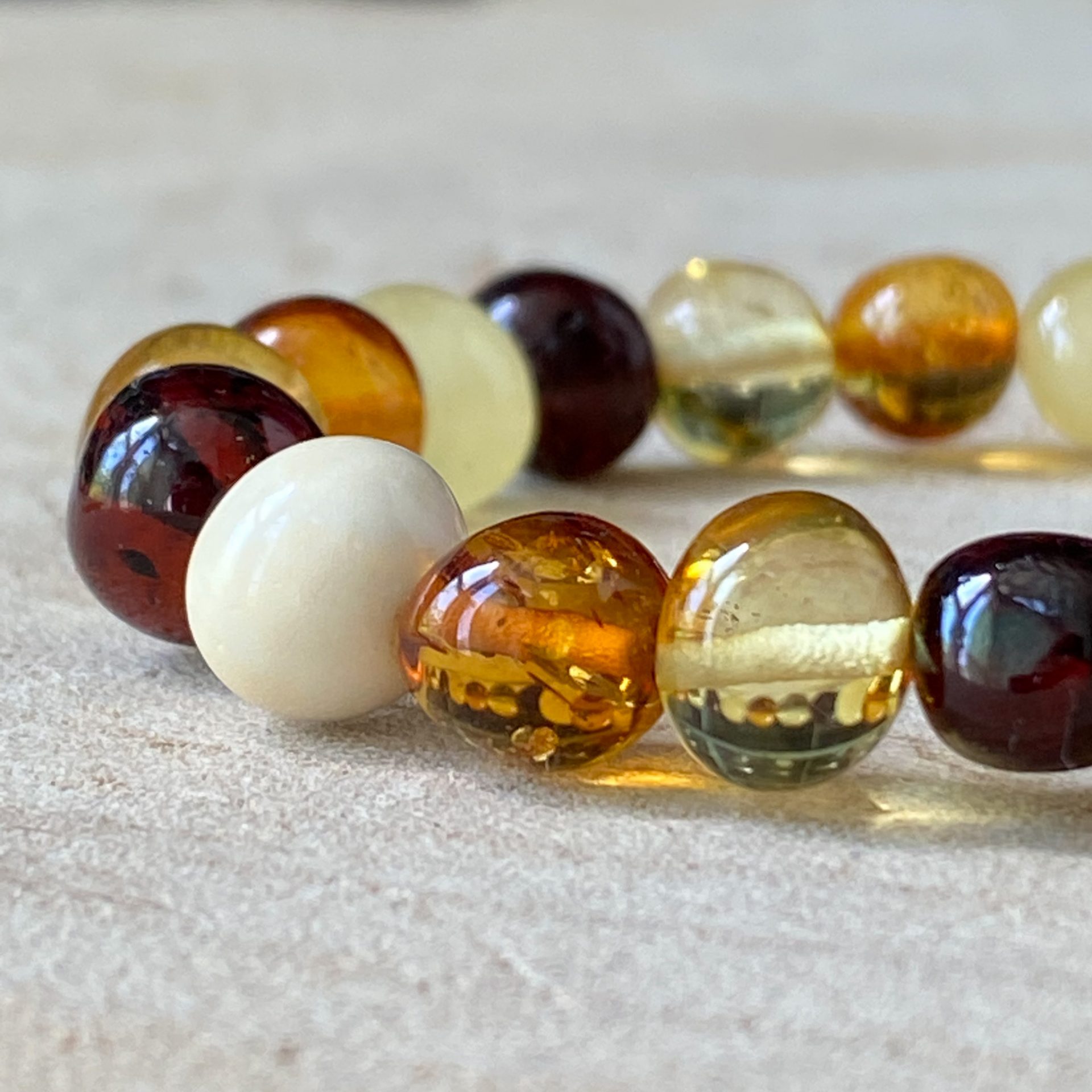 Bracelet Sphères Ambre Multicolore