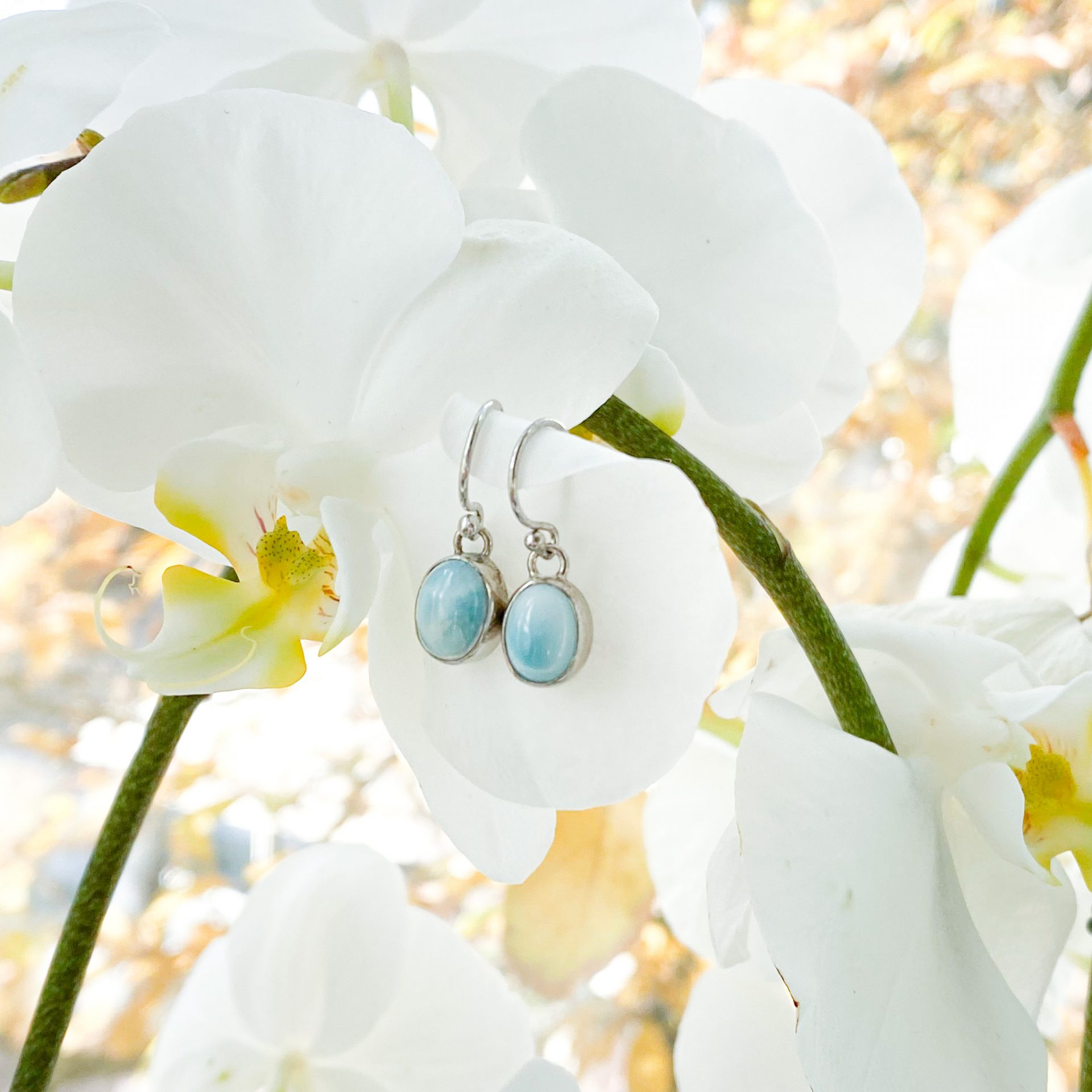 Boucles d'oreilles Larimar Ovales en argent 925 – Image 3