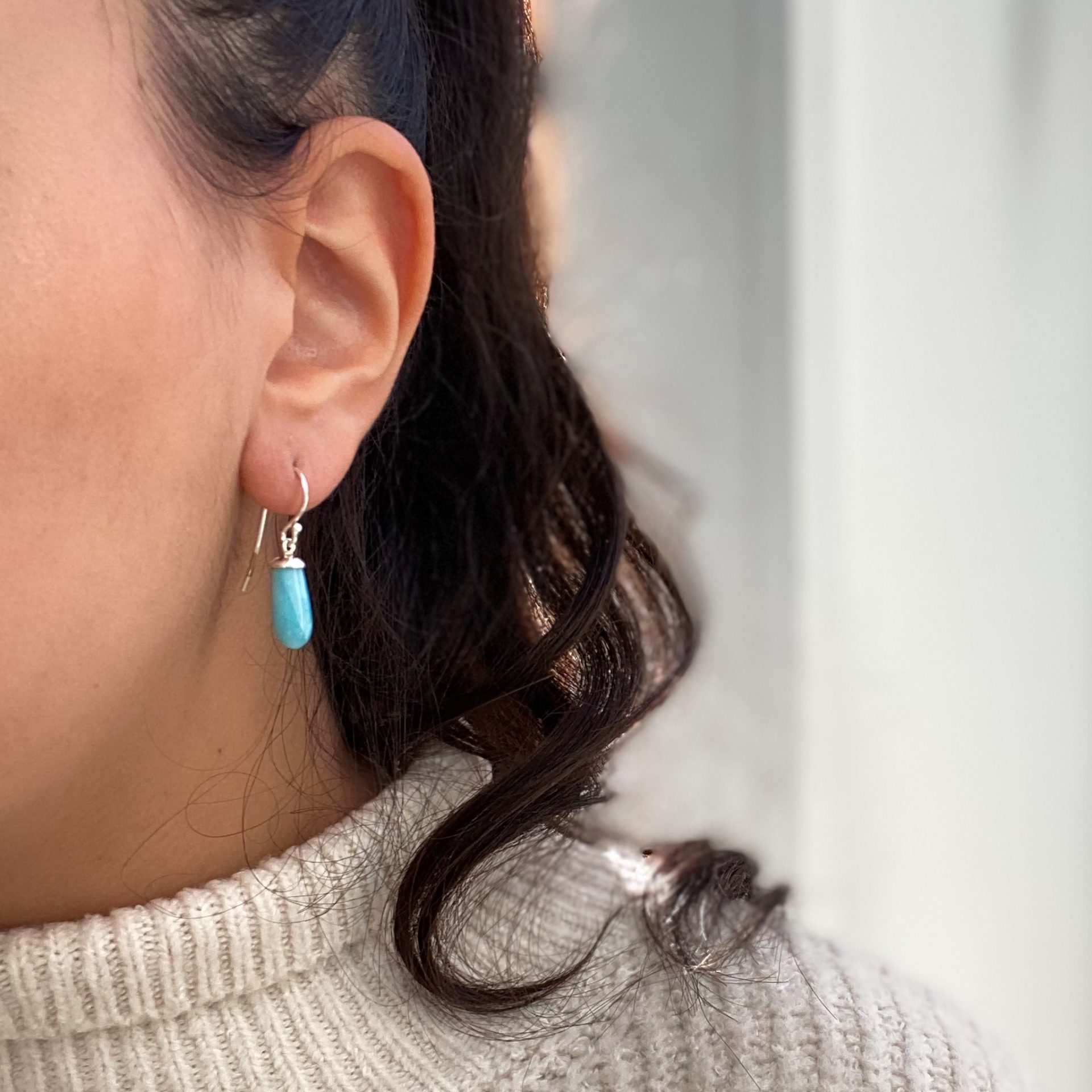 Boucles d'oreilles Larimar Gouttes en argent 925 – Image 4