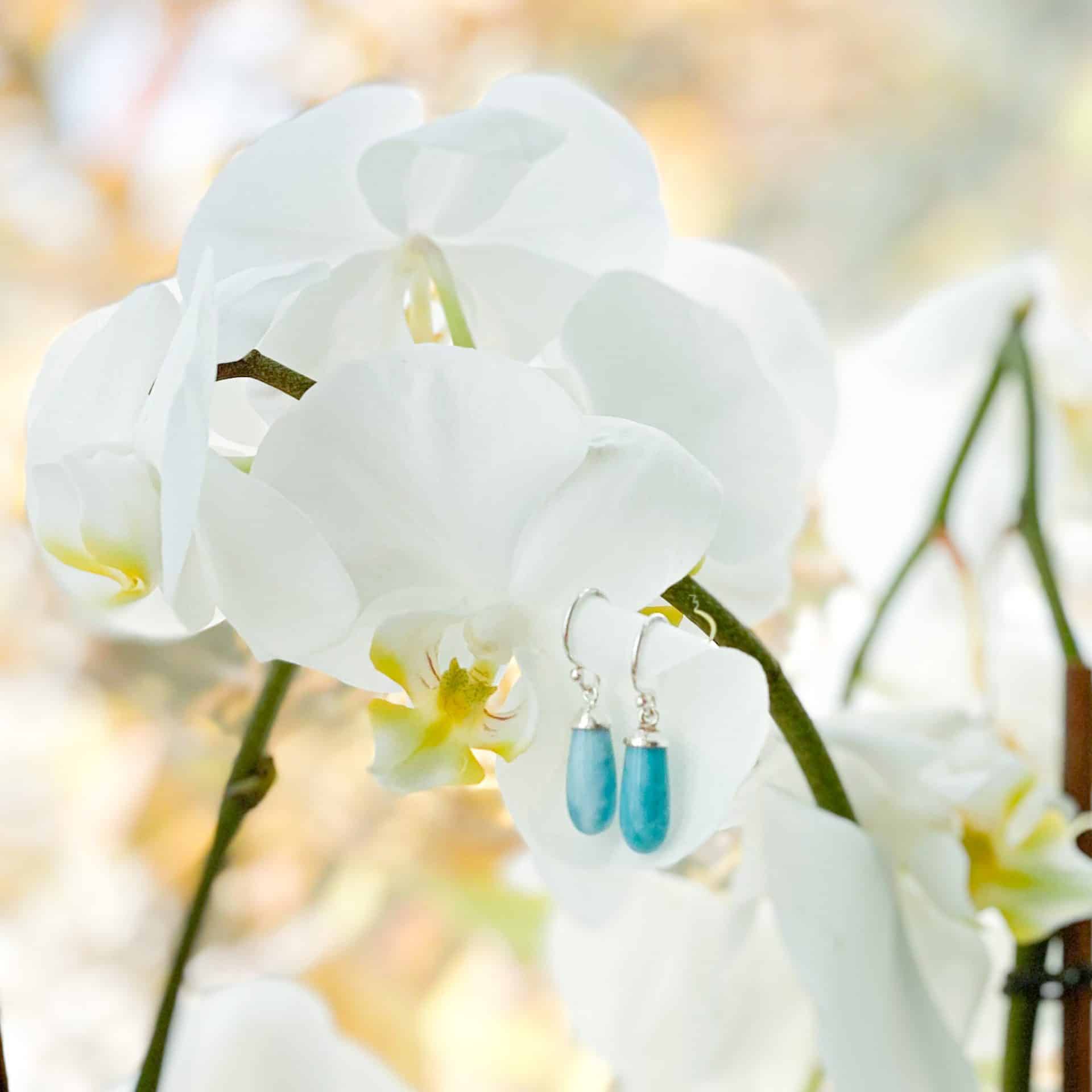 Boucles d'oreilles Larimar Gouttes en argent 925