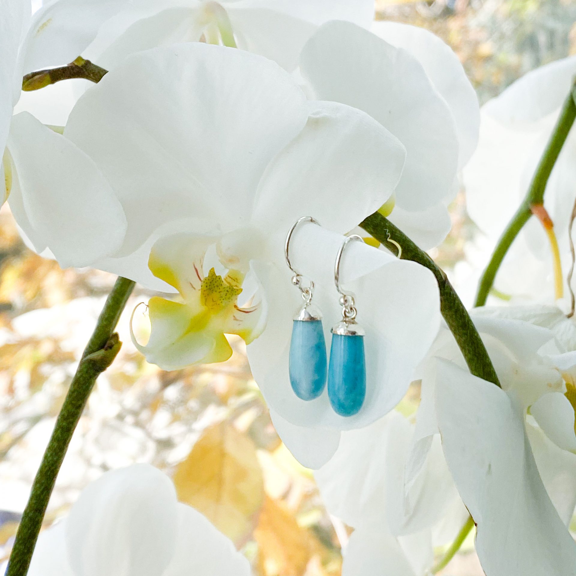 Boucles d'oreilles Larimar Gouttes en argent 925 – Image 3
