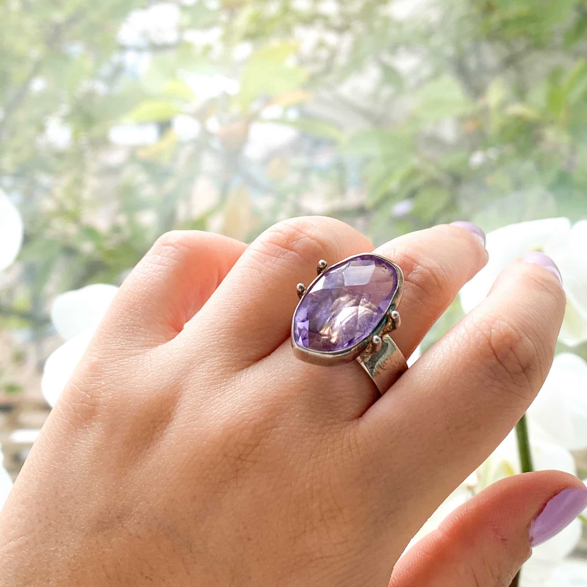 Bague Améthyste facettée