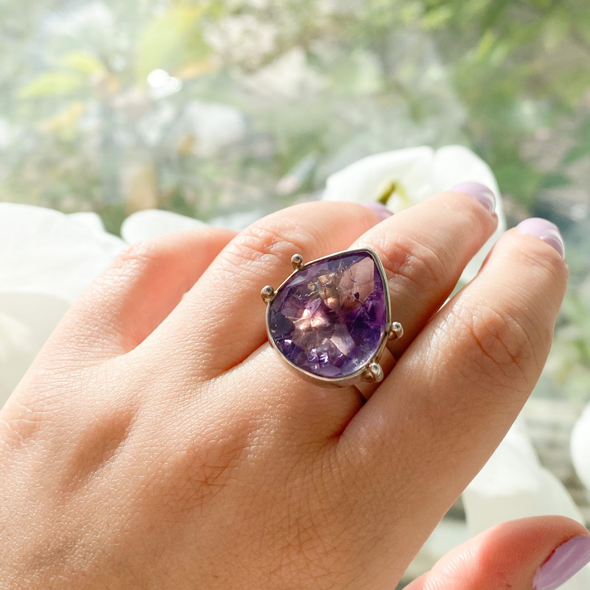 Bague Améthyste facettée