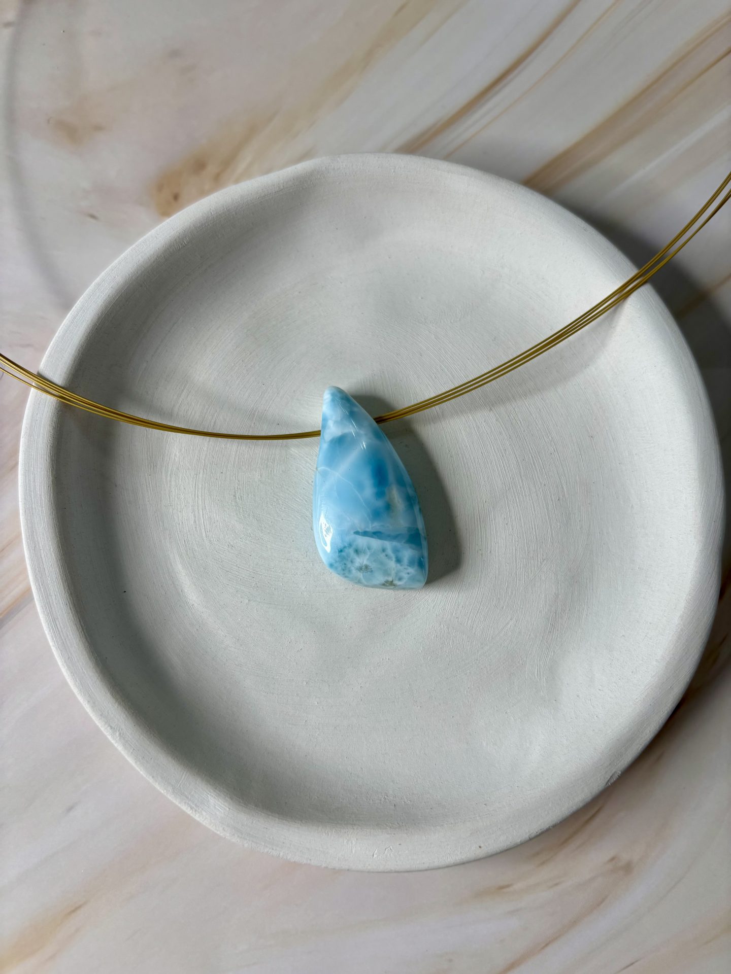 Ras du cou Larimar de République Dominicaine AAA - Capsule Noël (Édition Limitée)