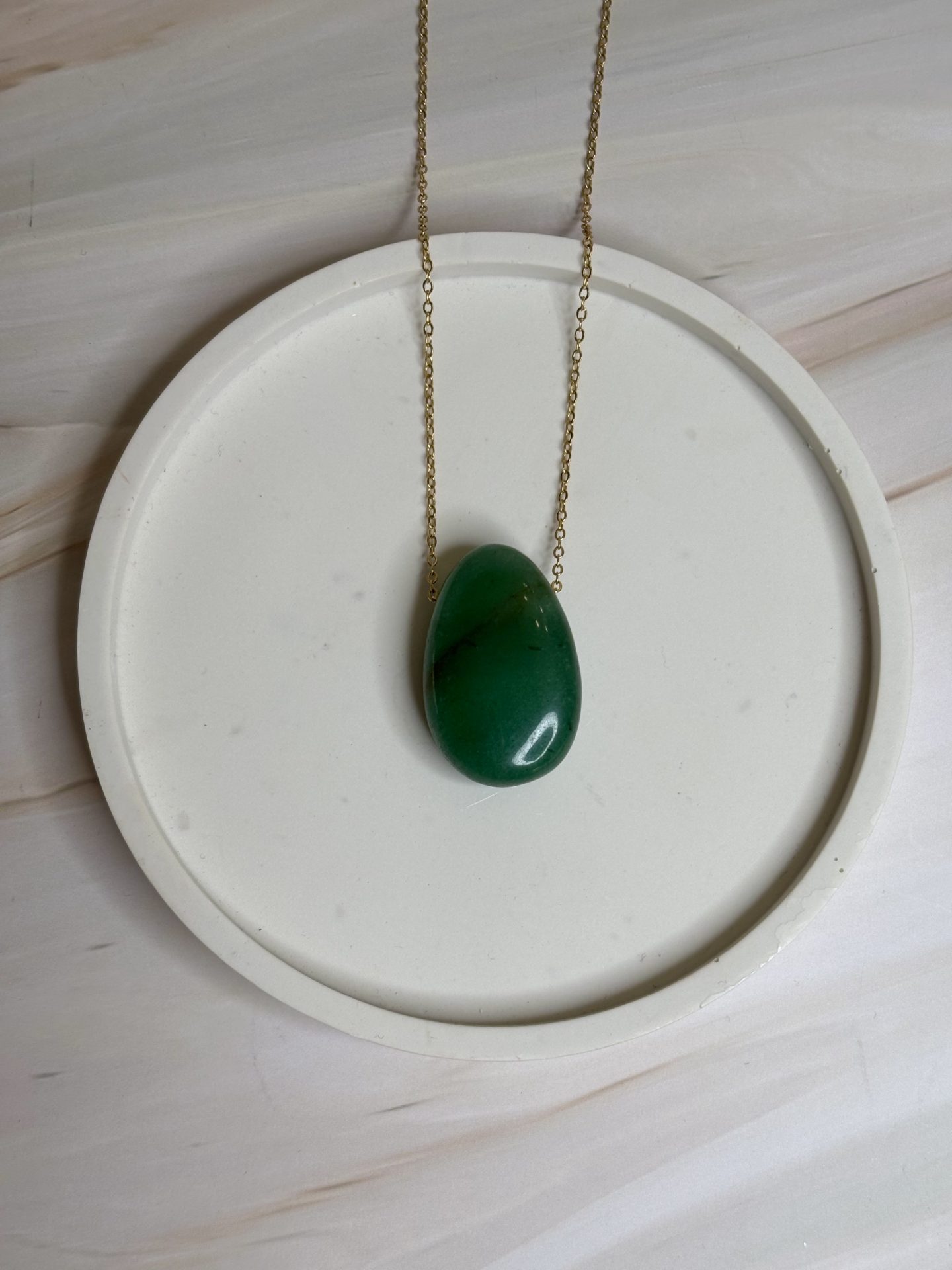 Collier Cabochon Aventurine Verte Brésil A - Capsule Noël (Édition Limitée)