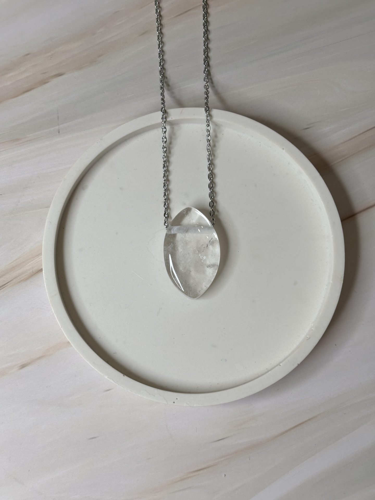 Collier Cabochon Cristal de Roche Brésil AA Forme au Choix - Capsule Noël (Édition Limitée)