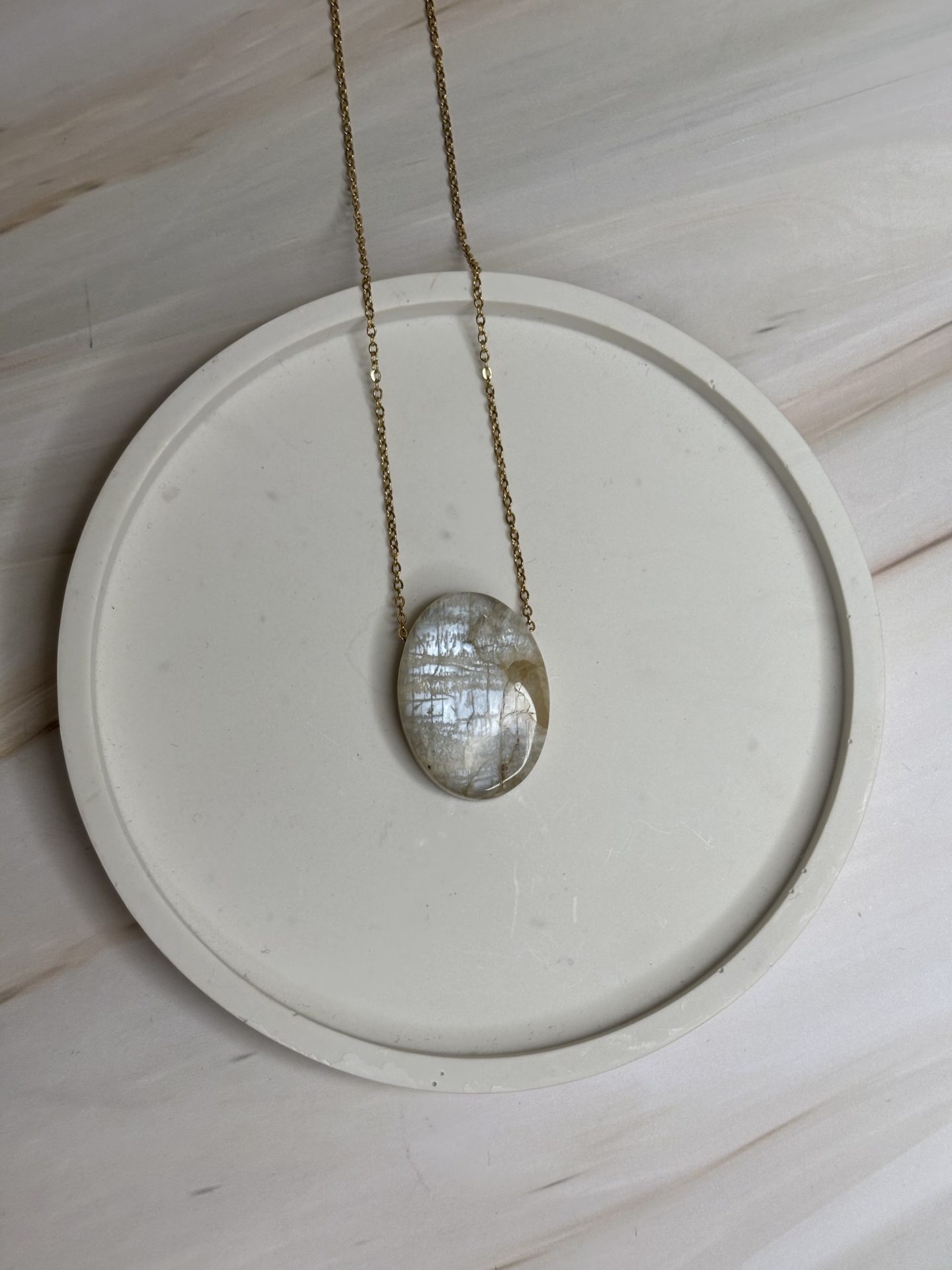 Collier Cabochon Pierre de Lune Tanzanie AAA — Forme au choix - Capsule Noël (Édition Limitée)