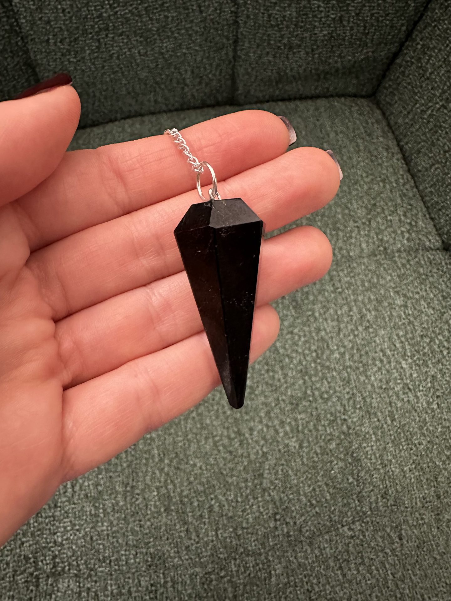 Pendule hexagonal Tourmaline Noire