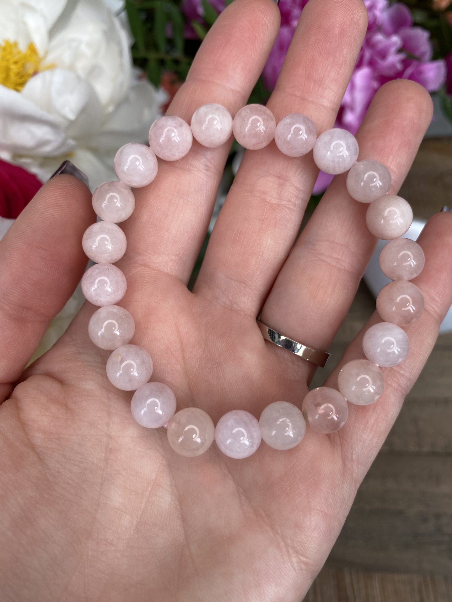 Bracelet Sphères Morganite