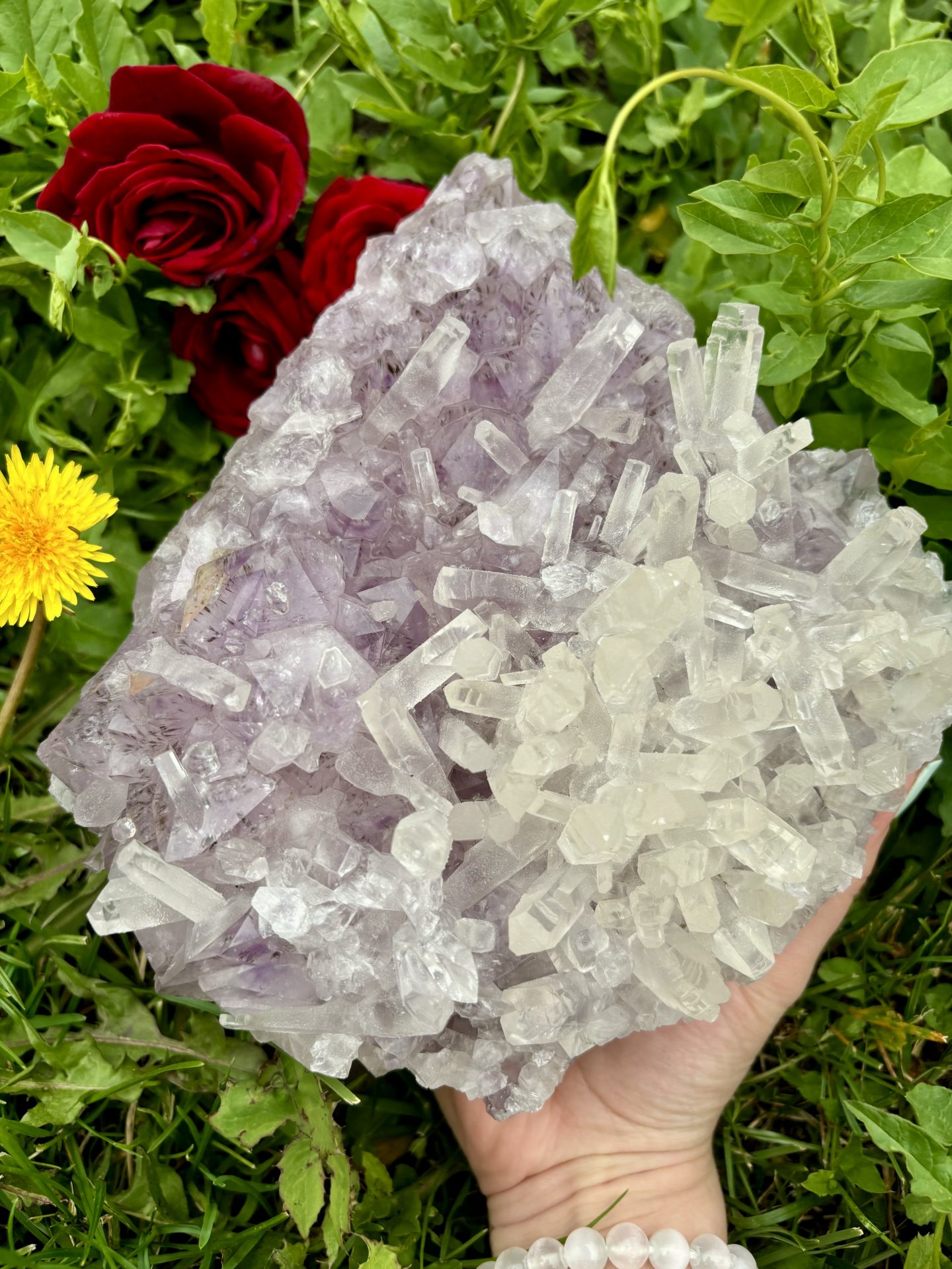 Druse d'Améthyste avec inclusion de Calcite d'Uruguay 3023g n°1 – Image 3