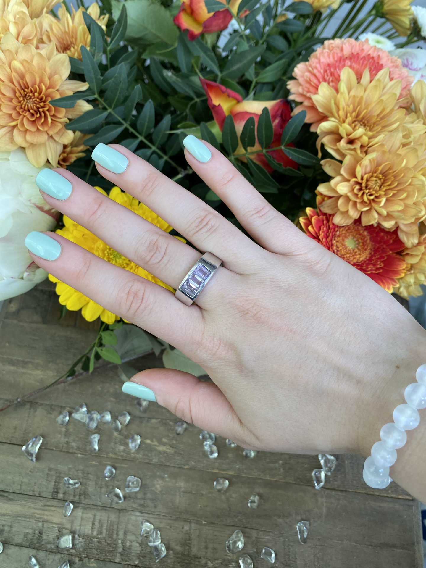 Anneau Argent 925 & Améthystes