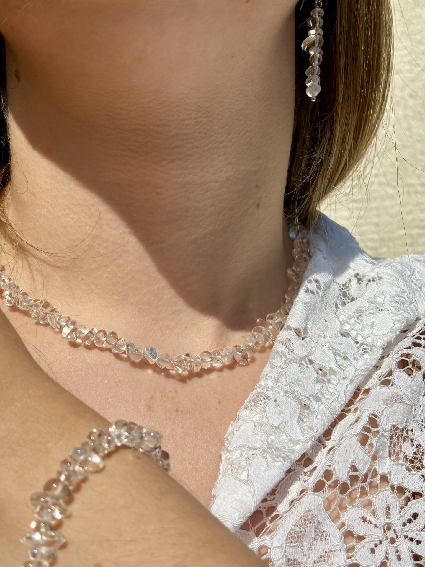 Parure Clarté en Cristal de Roche – Collection Galets Uniques