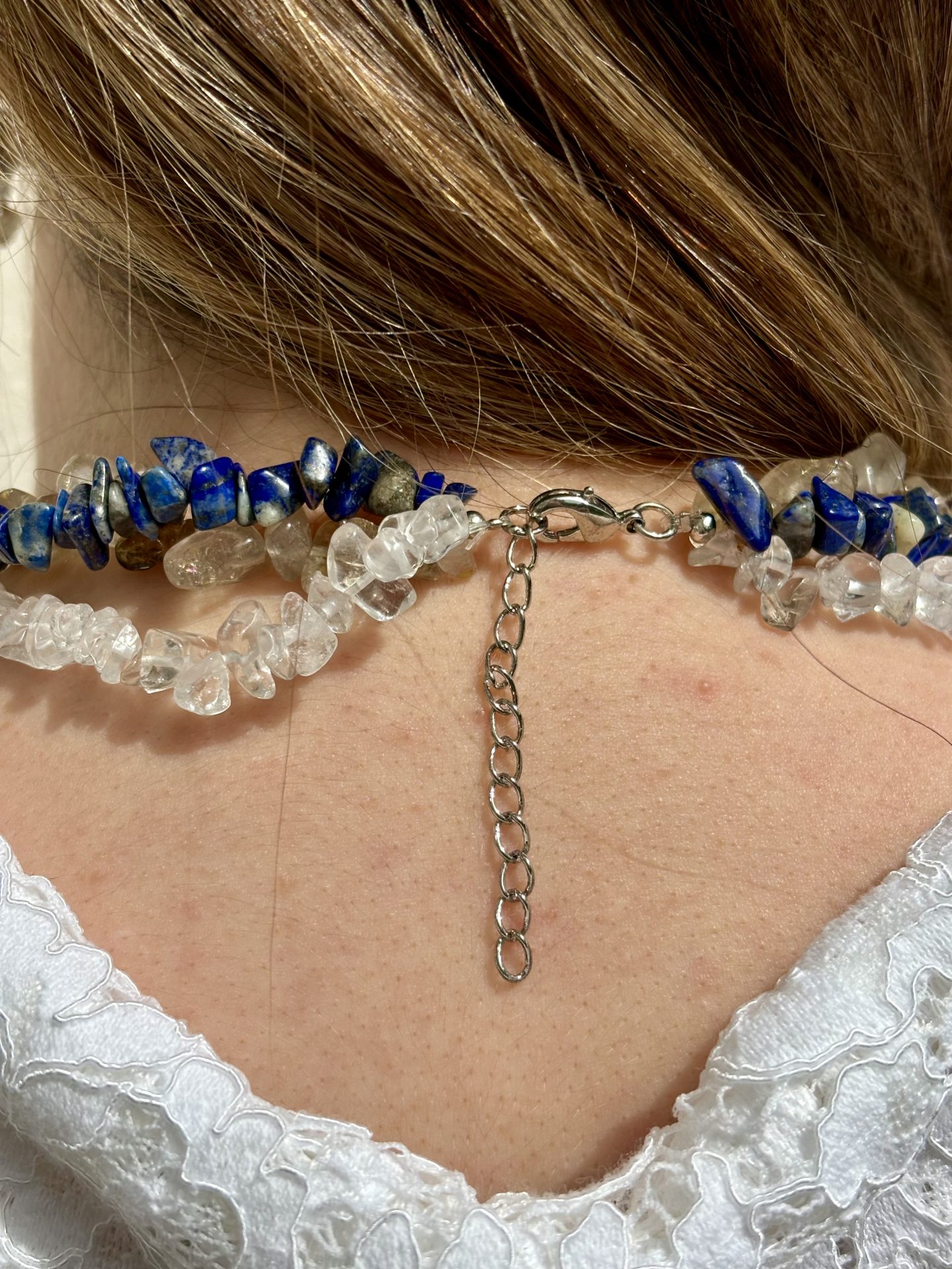 Parure Sagesse & Inspiration en Lapis Lazuli, Quartz Rutilé, Cristal de Roche – Collection Trio Éthéré – Image 3
