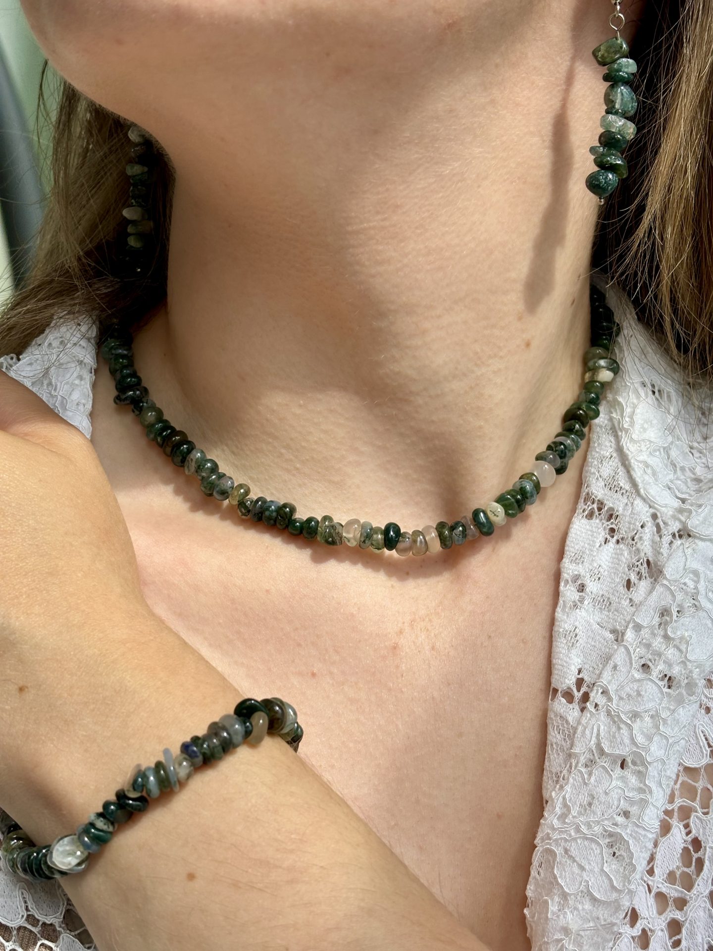 Parure Inspiration en Agate Mousse – Collection Galets Uniques – Image 7