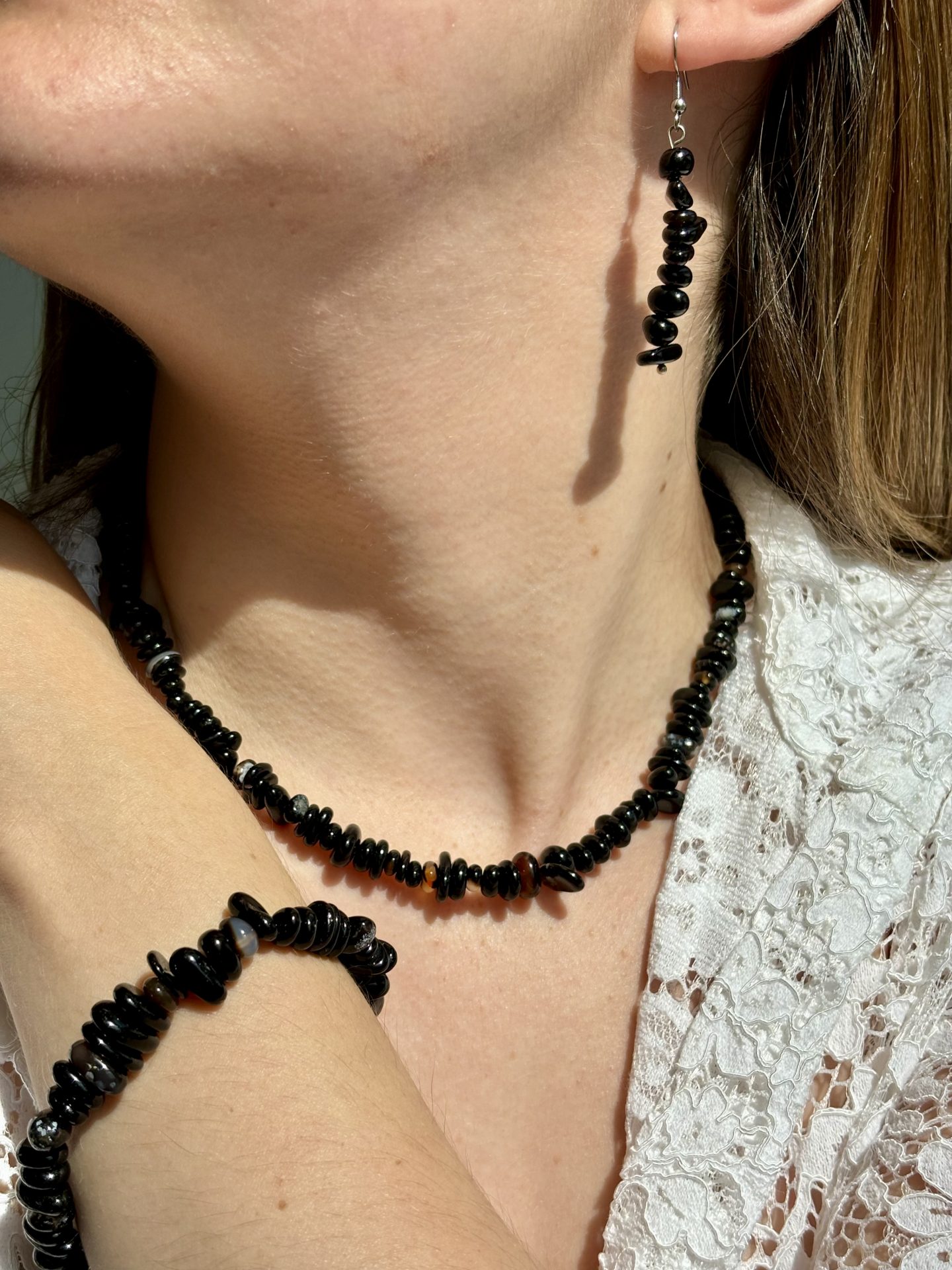 Parure Confiance en Onyx – Collection Galets Uniques