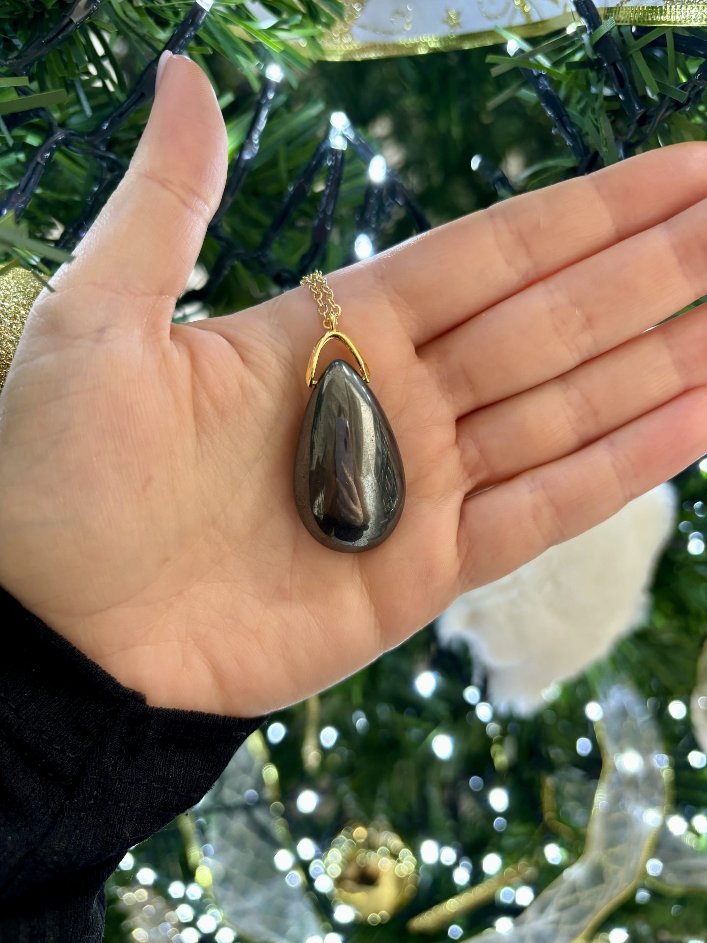 Pendentif Goutte Sautoir Hématite A+
