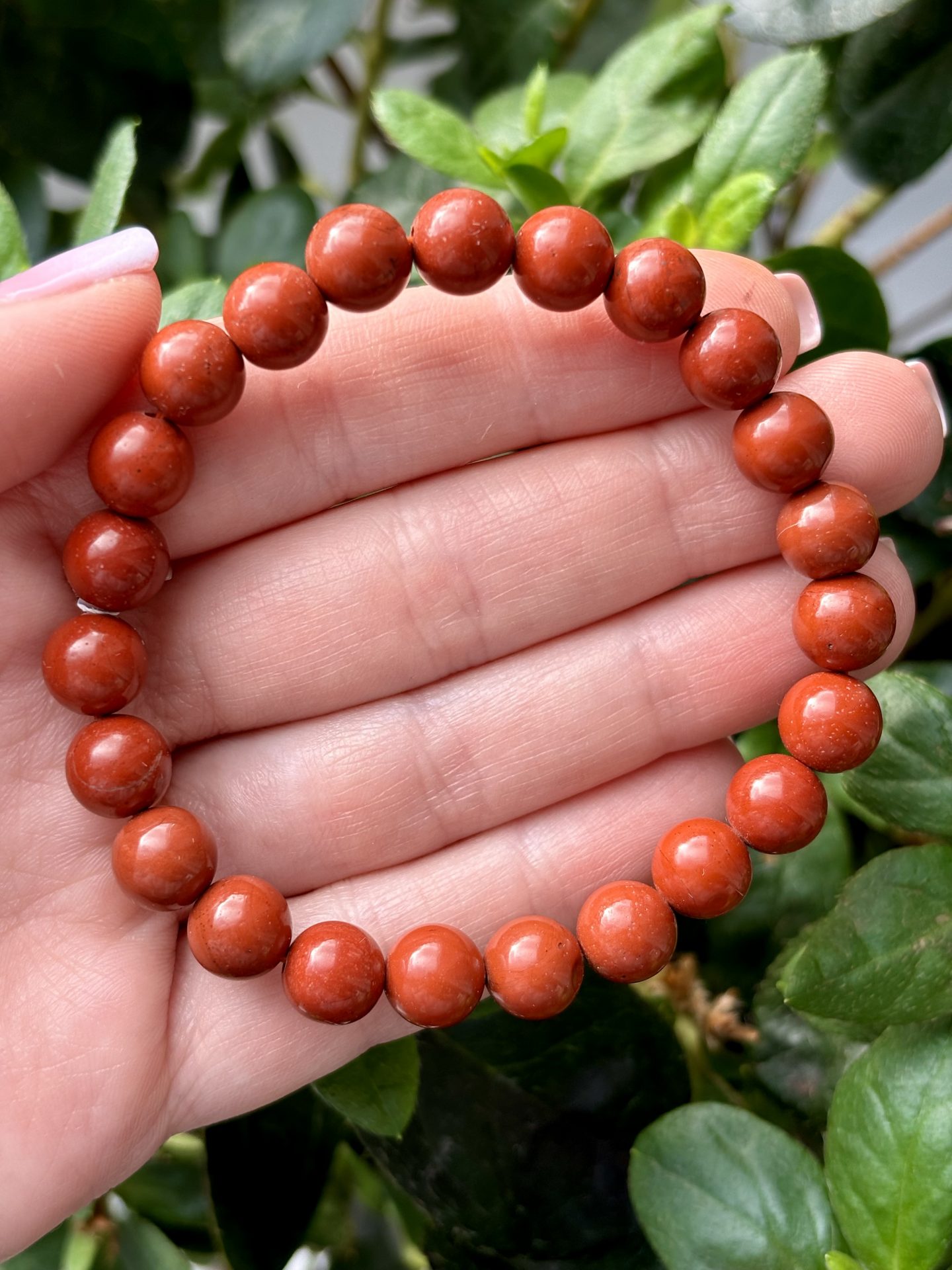Bracelet Sphères Jaspe Rouge A