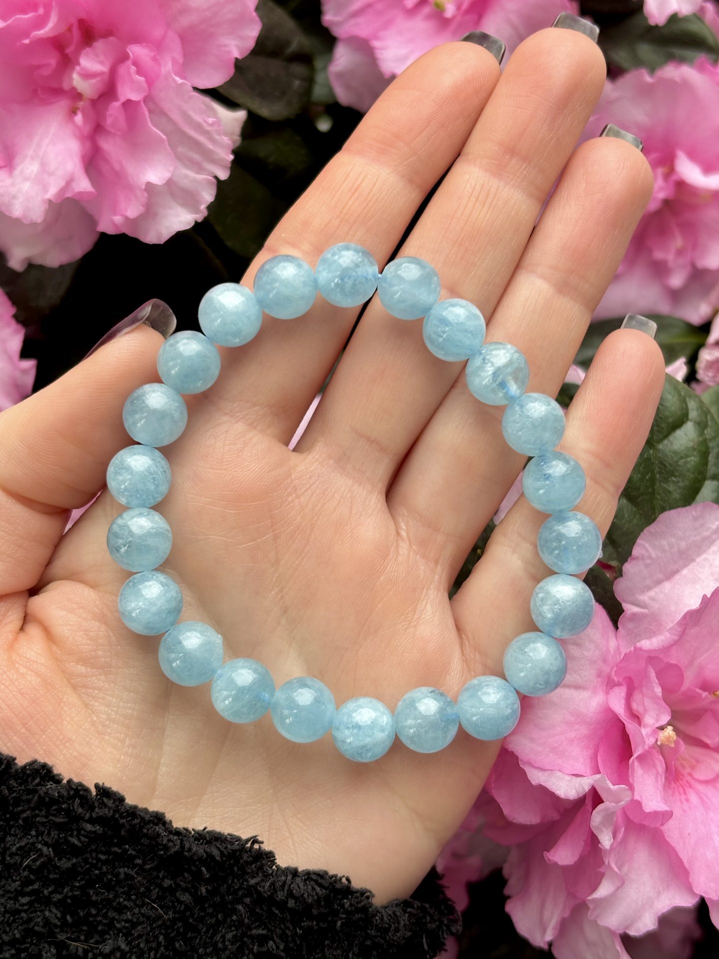 Bracelet Sphères Aigue-Marine AA