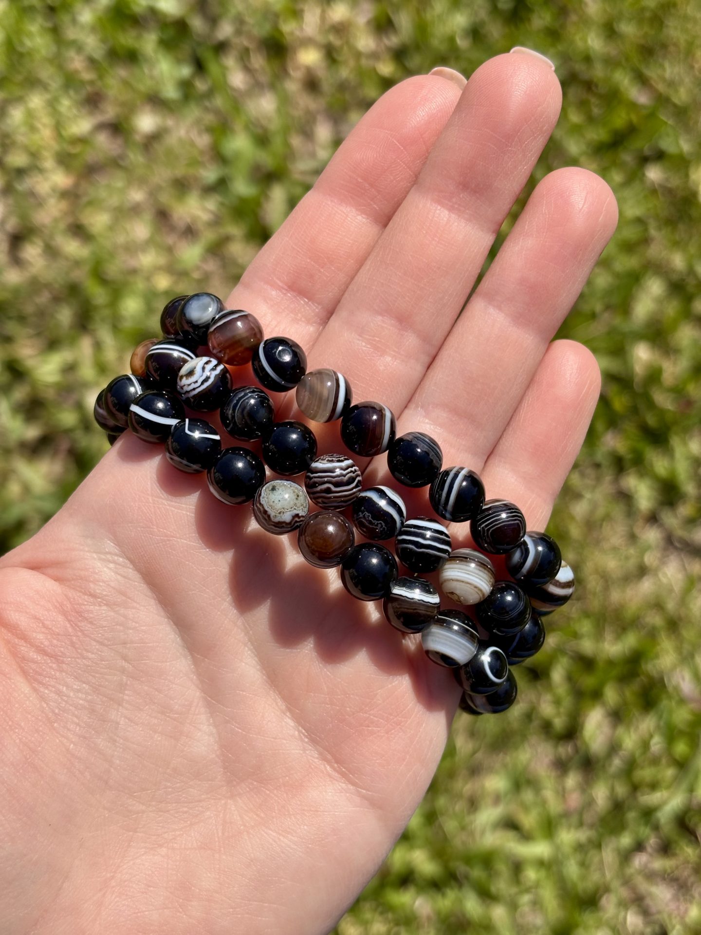 Bracelet Sphères Agate Oeil Noir AAA – Image 4