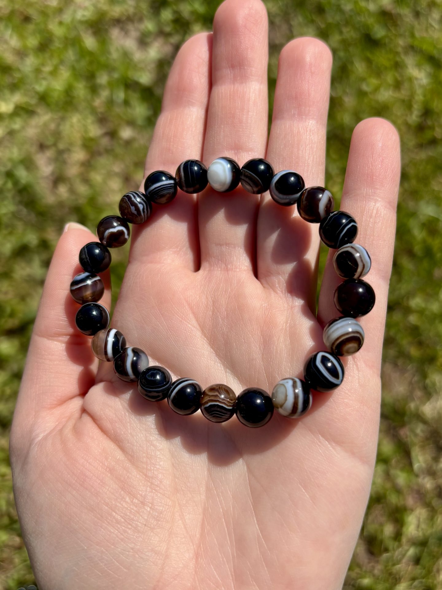 Bracelet Sphères Agate Oeil Noir AAA – Image 5