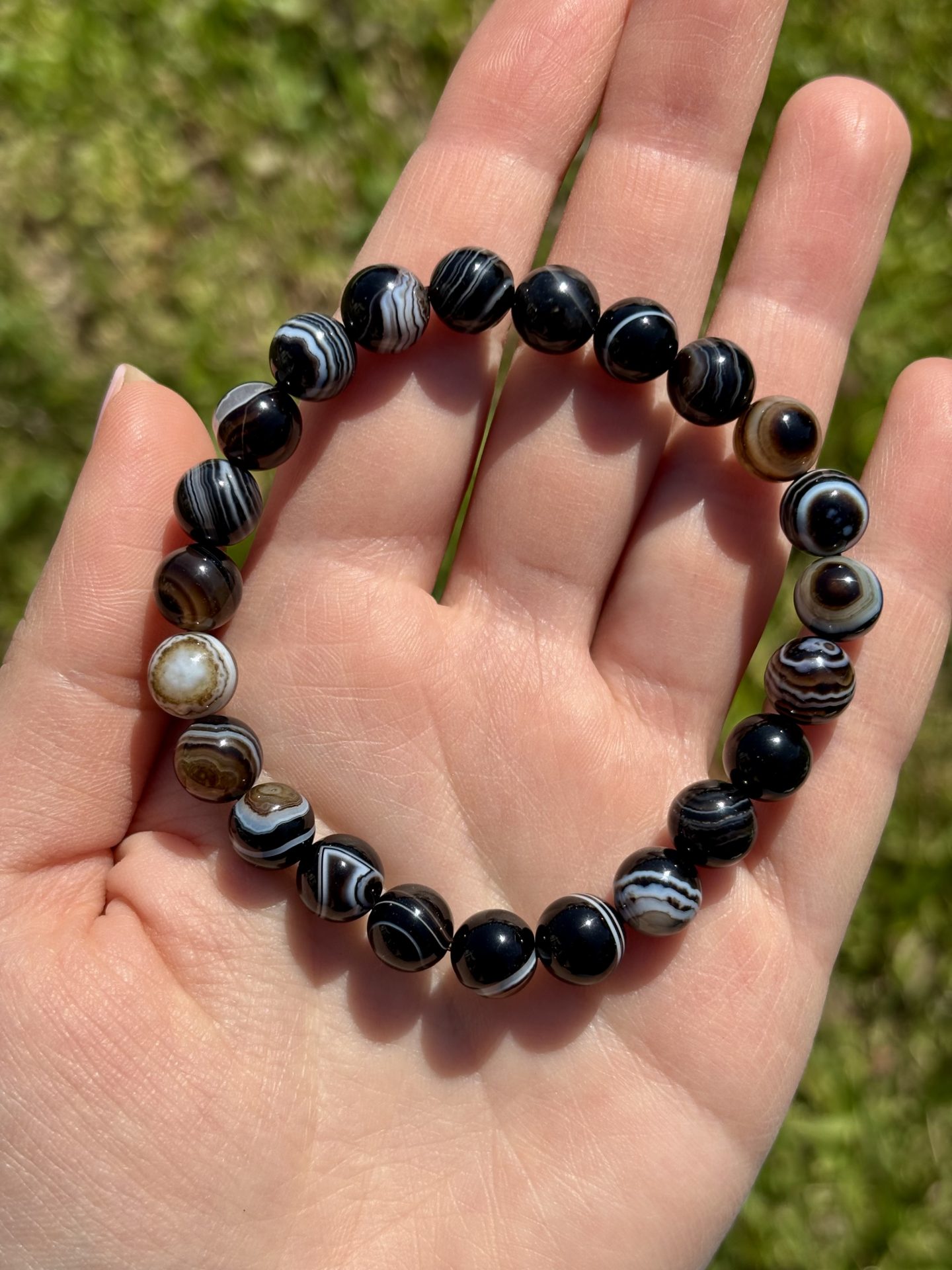 Bracelet Sphères Agate Oeil Noir AAA – Image 6