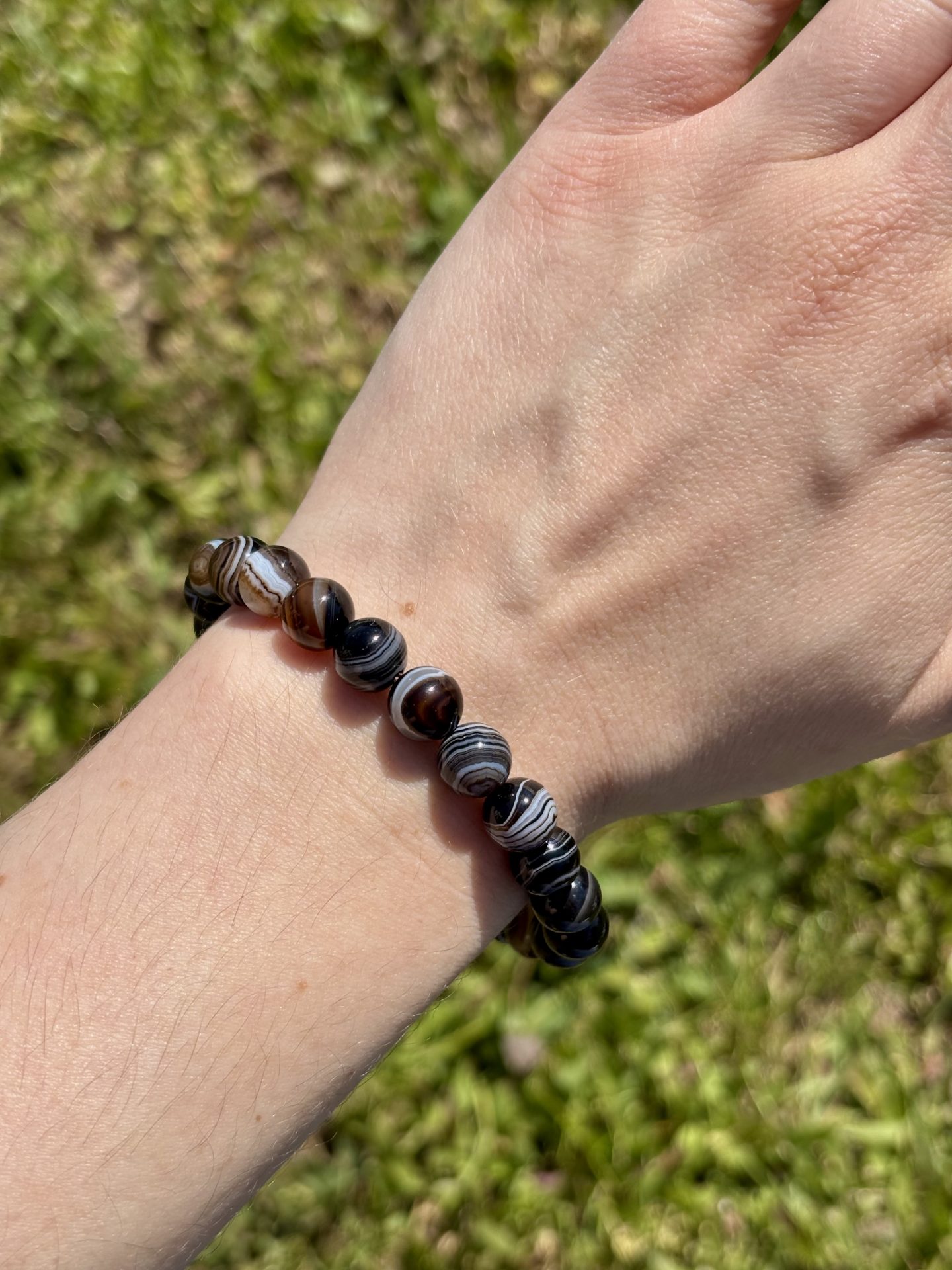 Bracelet Sphères Agate Oeil Noir AAA – Image 7