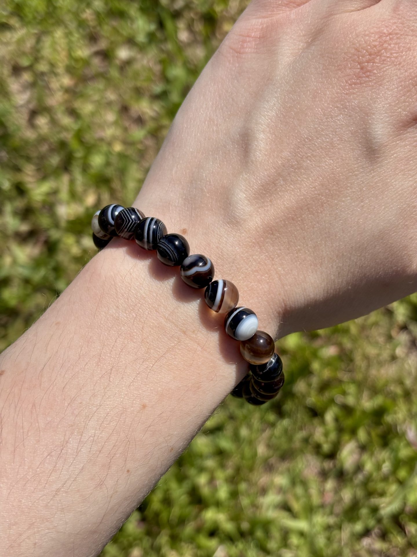 Bracelet Sphères Agate Oeil Noir AAA – Image 9