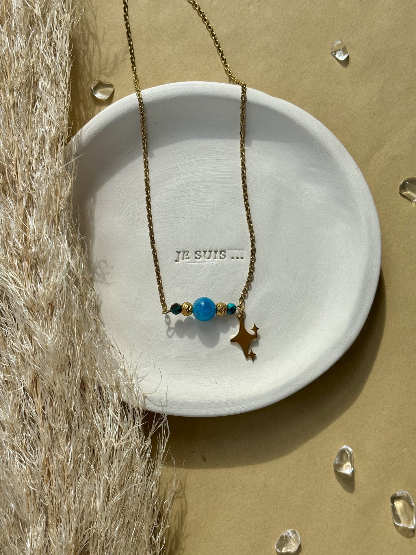 Collier Sphère Apatite Bleue - AzurGlow
