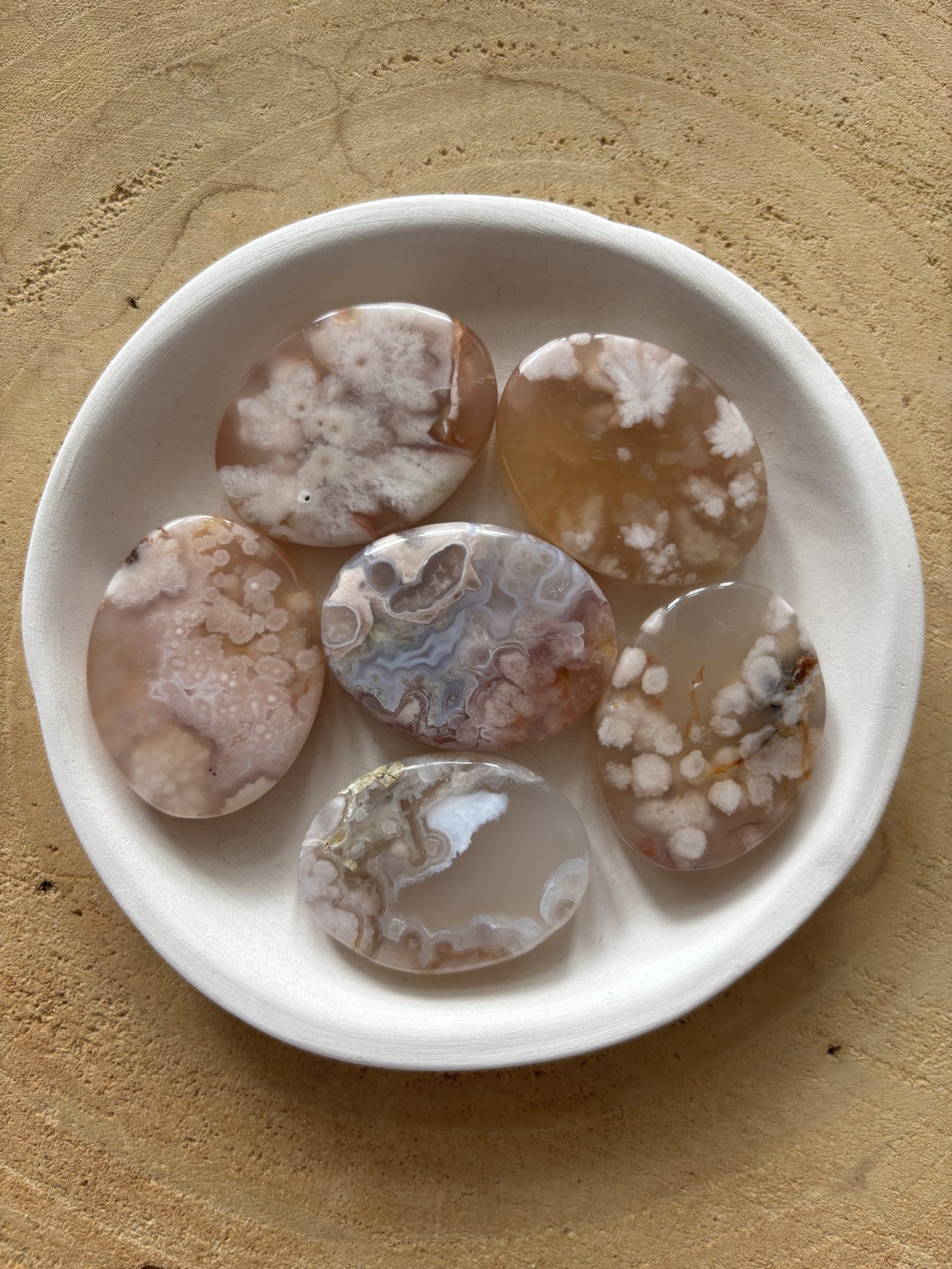 Galet Chakra du Coeur - Agate Fleur de Cerisier Australie AA