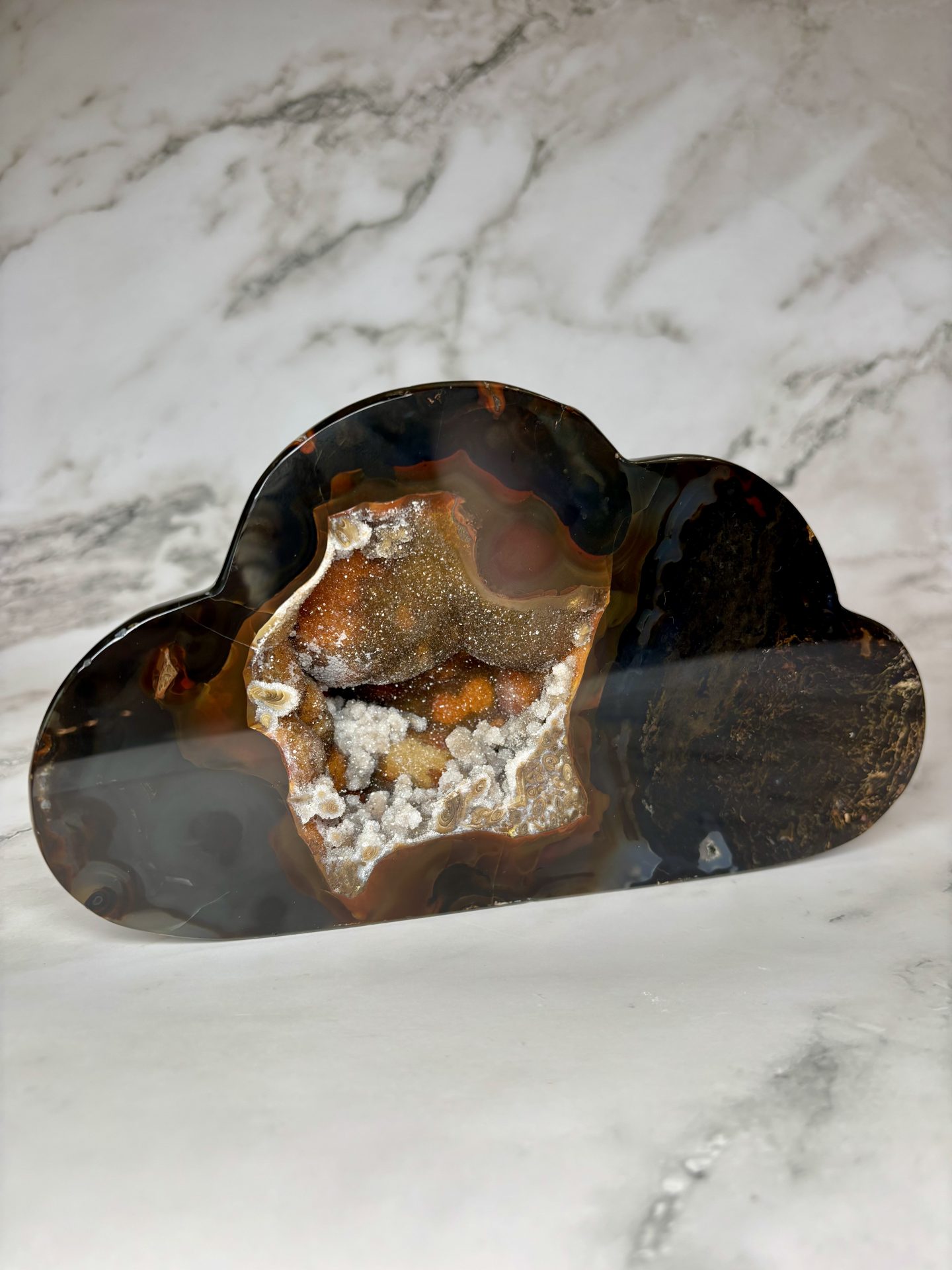 Géode d’Agate en forme de Nuage N°2 1340g – Qualité Extra