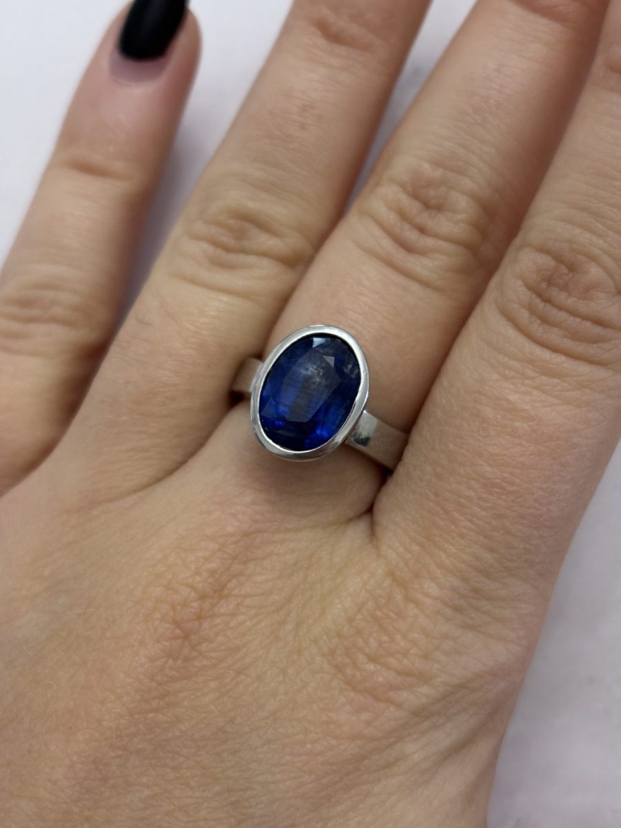 Bague Argent 925 Solitaire Cyanite Ovale - OFFRE SPECIALE – Image 3