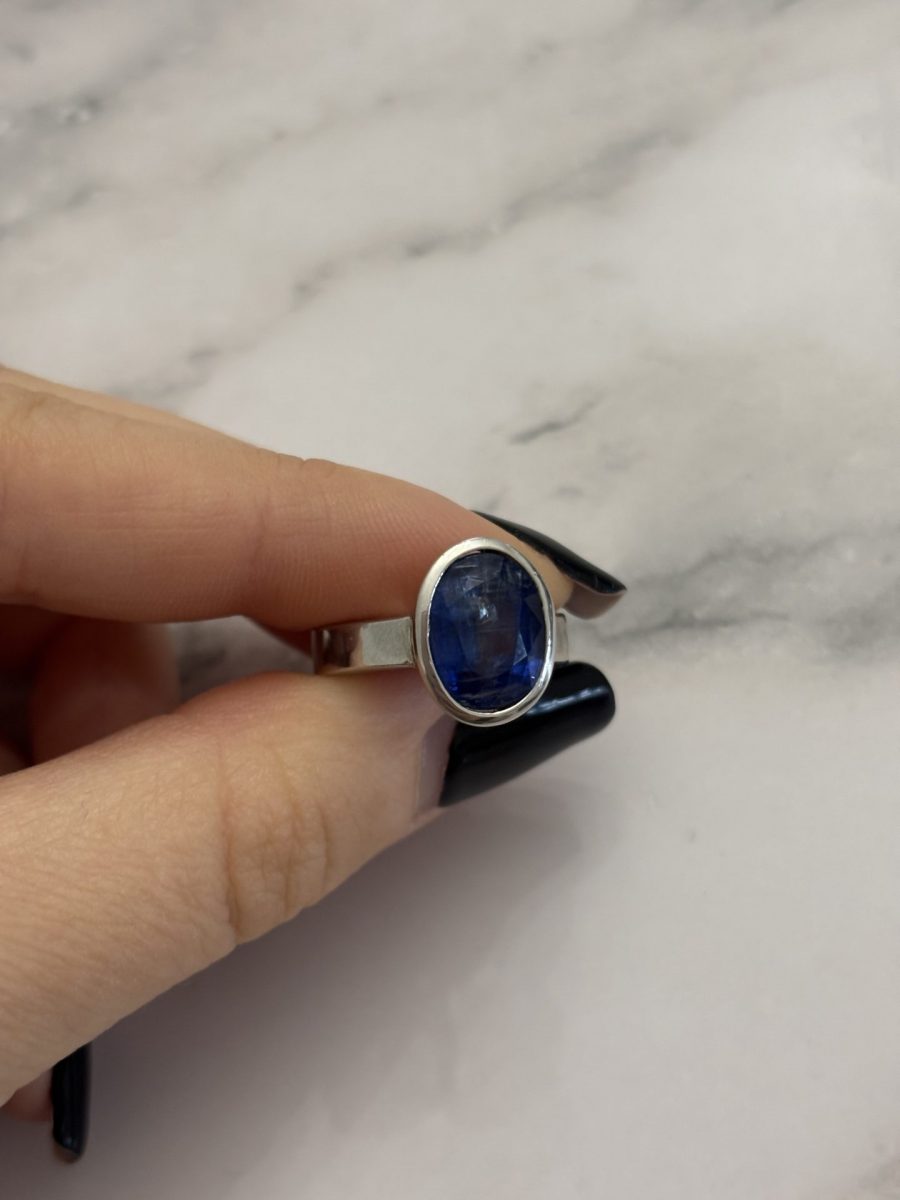 Bague Argent 925 Solitaire Cyanite Ovale - OFFRE SPECIALE – Image 5