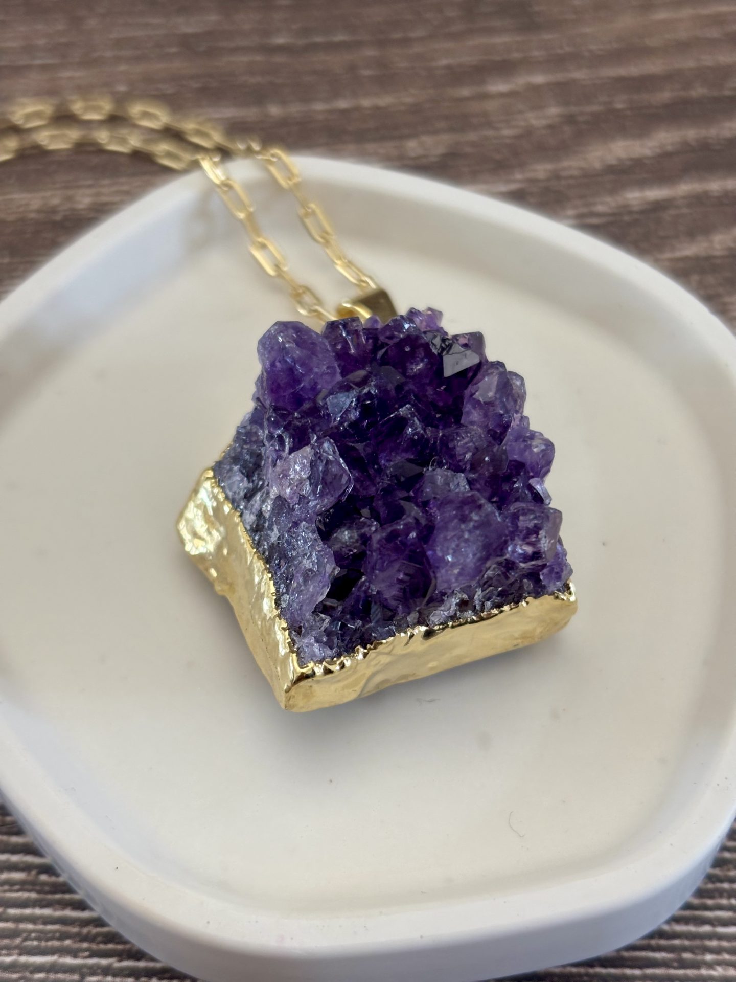 Pendentif Druse d'Améthyste du Brésil - PIÈCE UNIQUE – Image 6