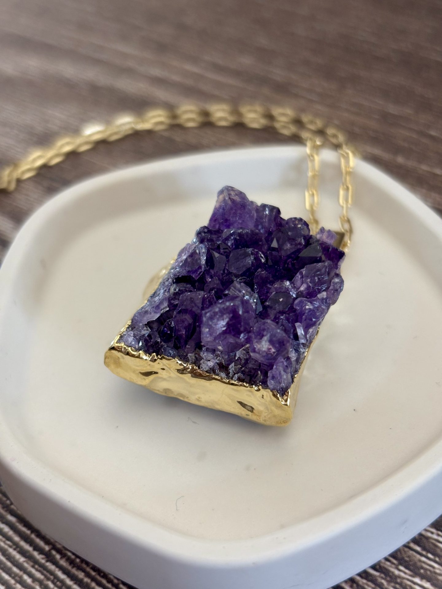 Pendentif Druse d'Améthyste du Brésil - PIÈCE UNIQUE