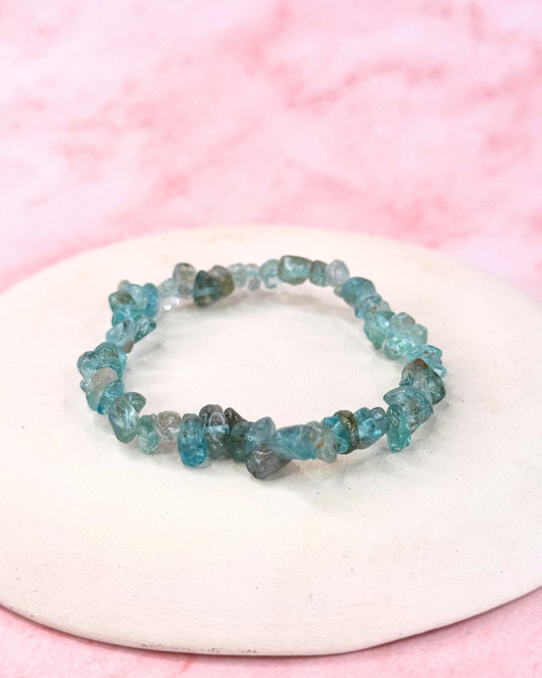 Bracelet baroque Apatite Bleue AA