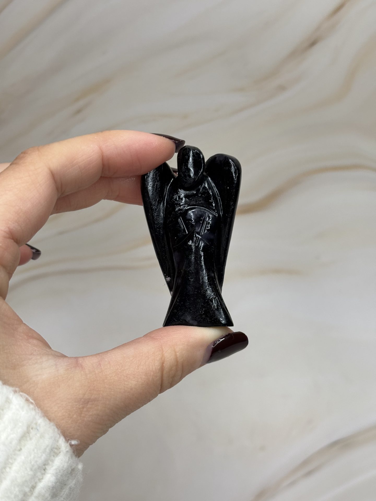 Ange de Poche en Tourmaline Noire du Brésil AAA – Image 6