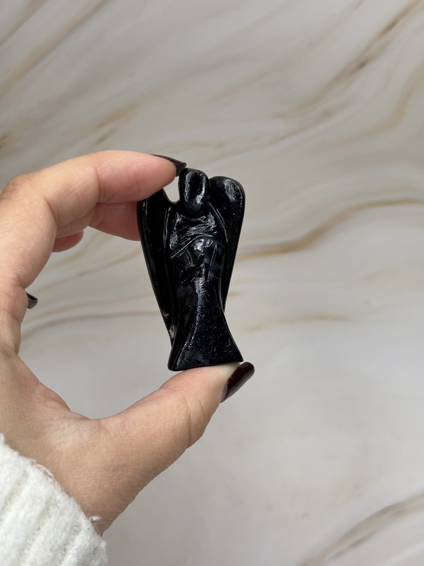 Ange de Poche en Tourmaline Noire du Brésil AAA – Image 3