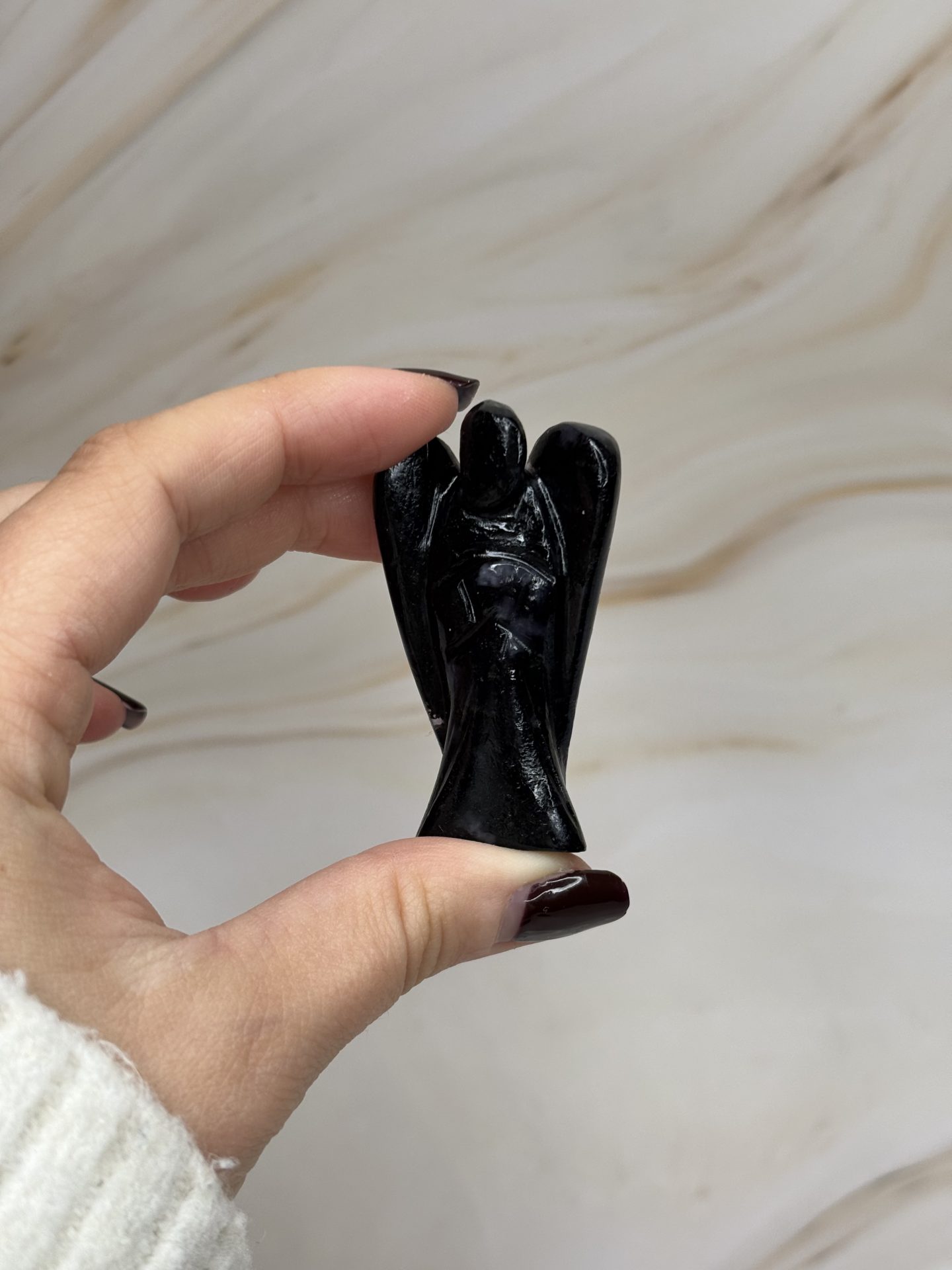 Ange de Poche en Tourmaline Noire du Brésil AAA – Image 4